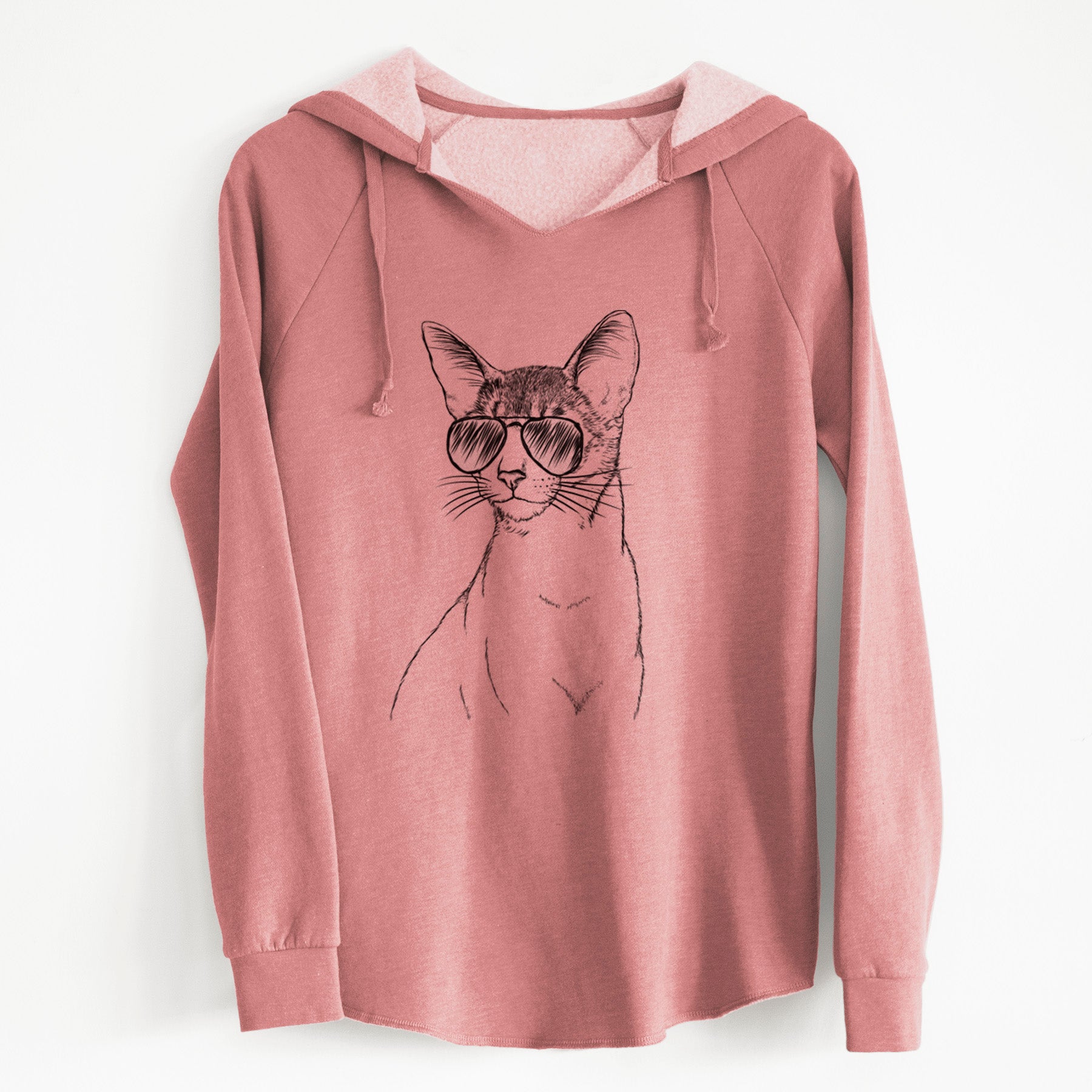 Aviator Cedric the Abyssinian Cat - Cali Wave Hooded Sweatshirt