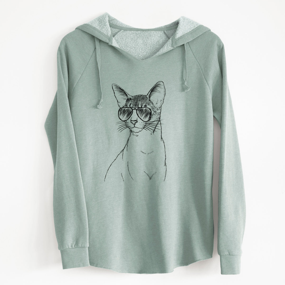 Aviator Cedric the Abyssinian Cat - Cali Wave Hooded Sweatshirt