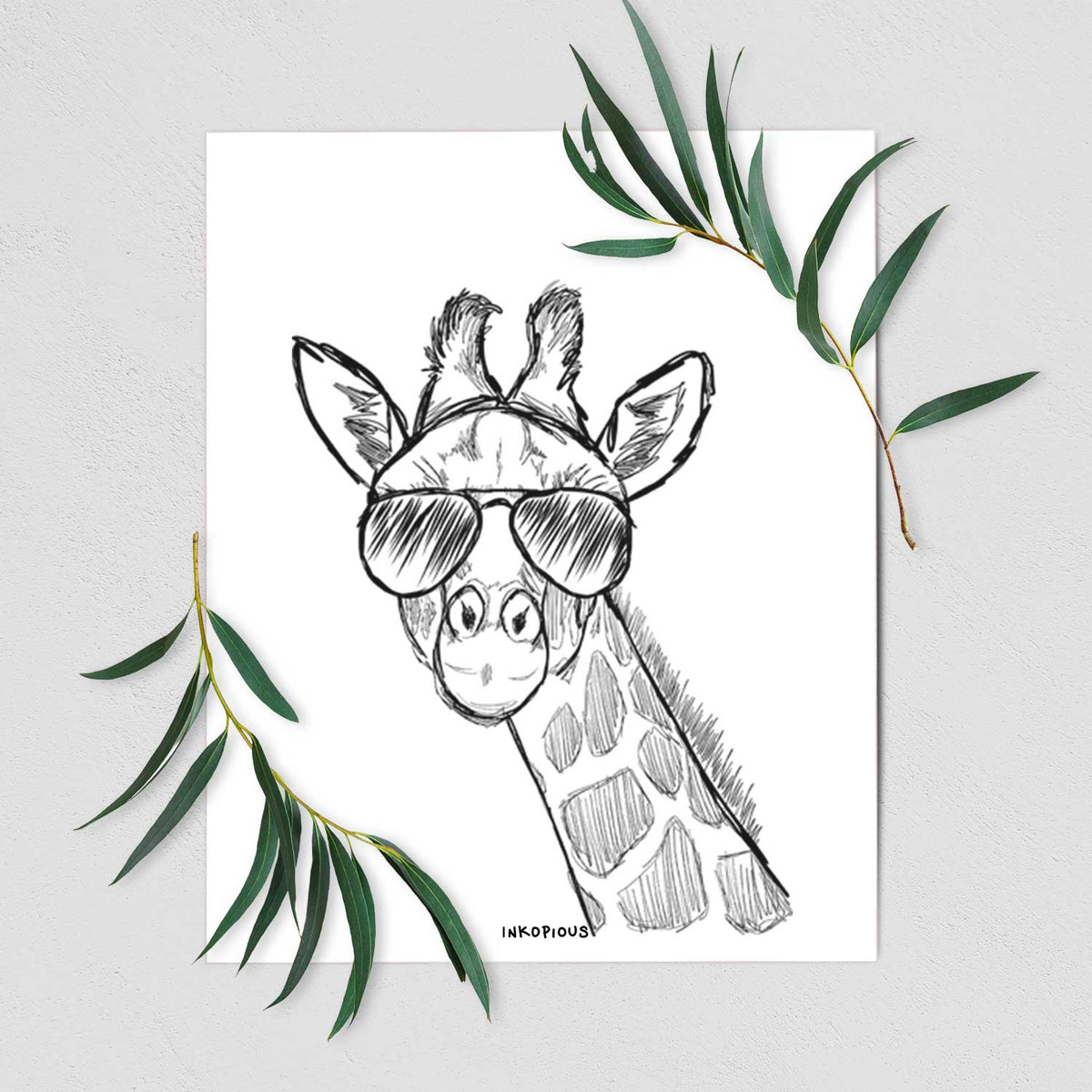 Cedrick the Giraffe Art Print