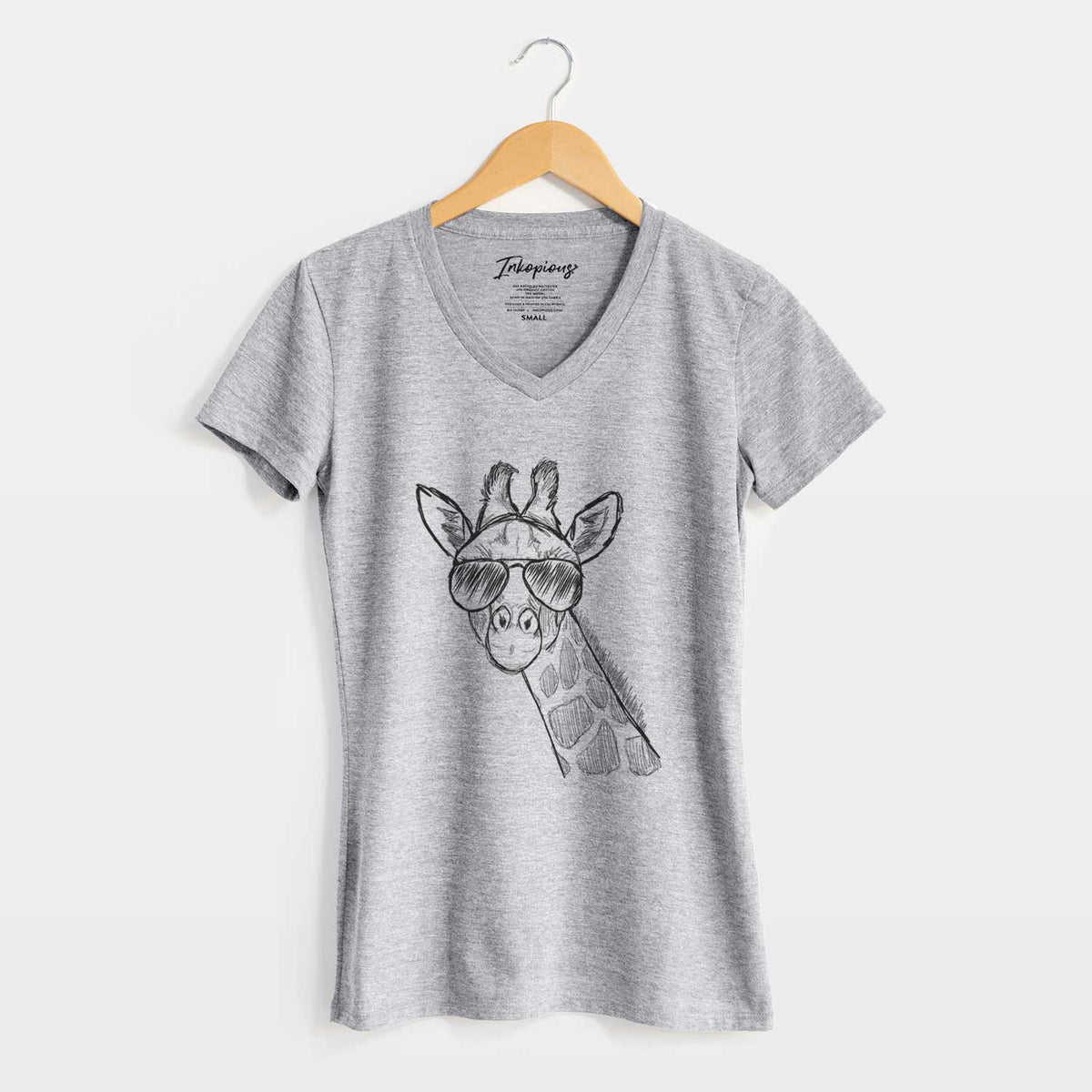 Aviator Cedrick the Giraffe - Women's V-neck Shirt