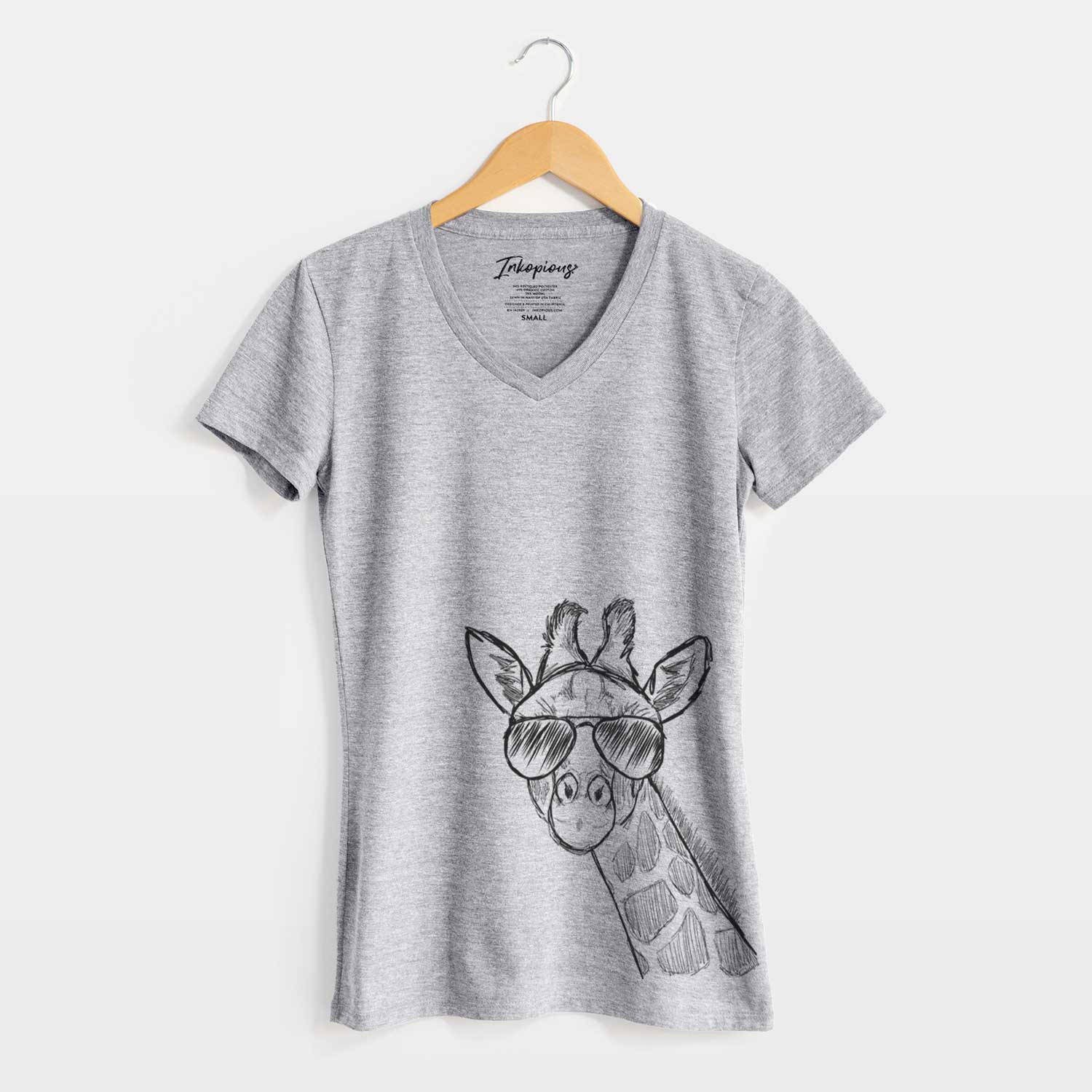 Aviator Cedrick the Giraffe - Women's V-neck Shirt