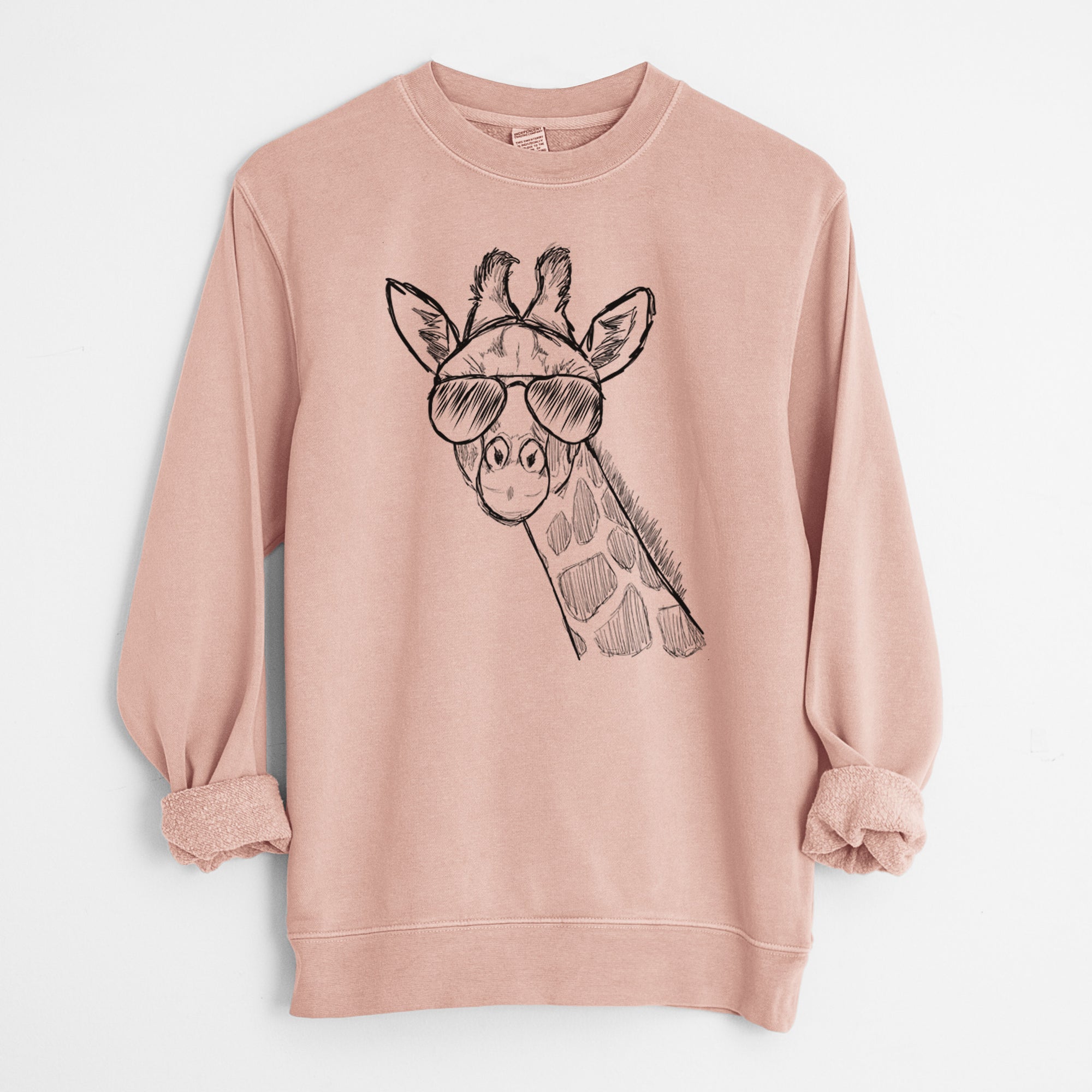 Aviator Cedrick the Giraffe - Unisex Pigment Dyed Crew Sweatshirt