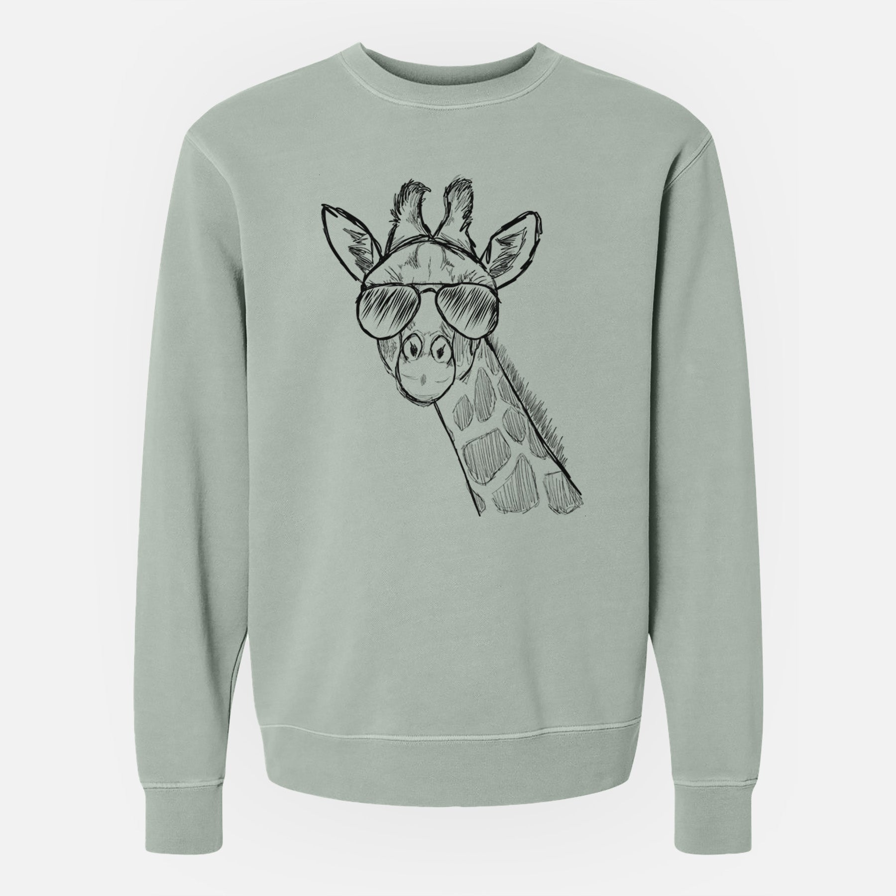 Aviator Cedrick the Giraffe - Unisex Pigment Dyed Crew Sweatshirt