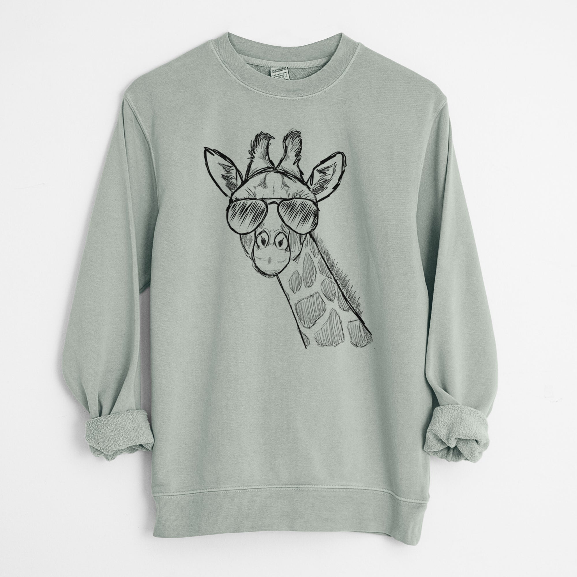 Aviator Cedrick the Giraffe - Unisex Pigment Dyed Crew Sweatshirt