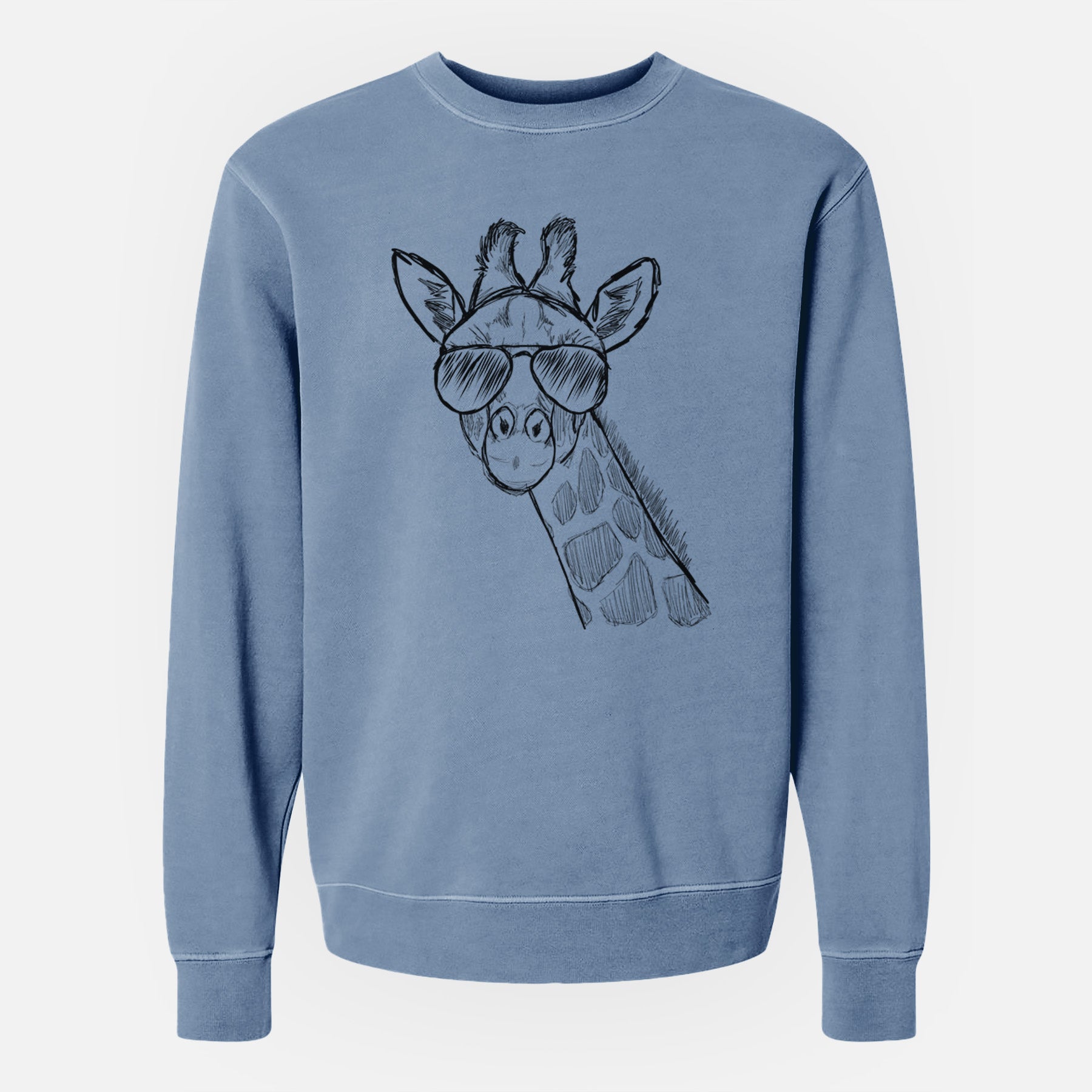 Aviator Cedrick the Giraffe - Unisex Pigment Dyed Crew Sweatshirt