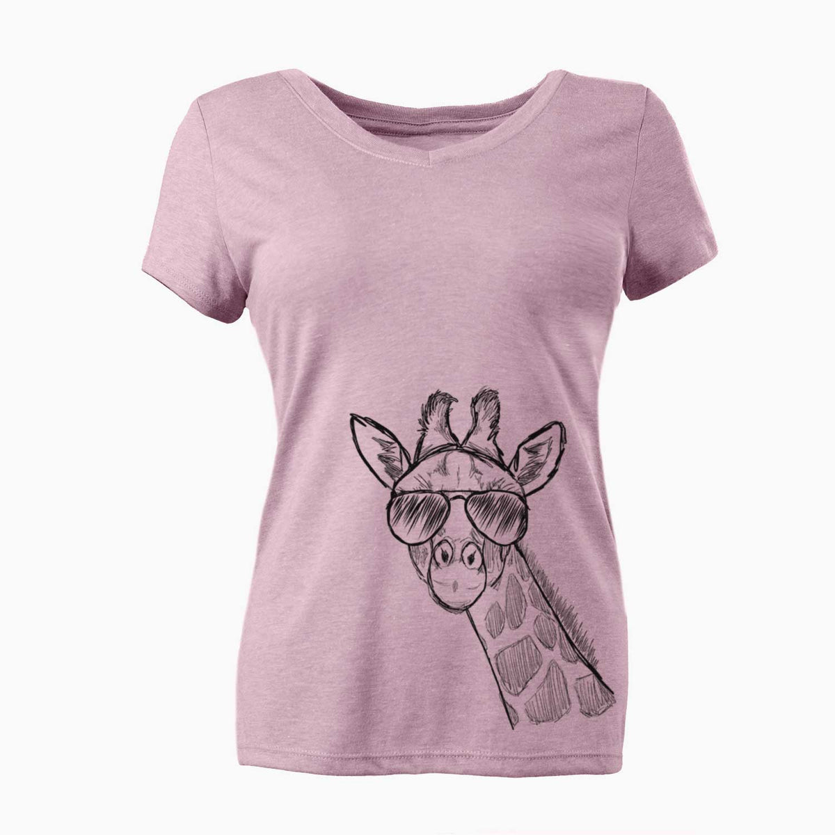 Aviator Cedrick the Giraffe - Women's V-neck Shirt
