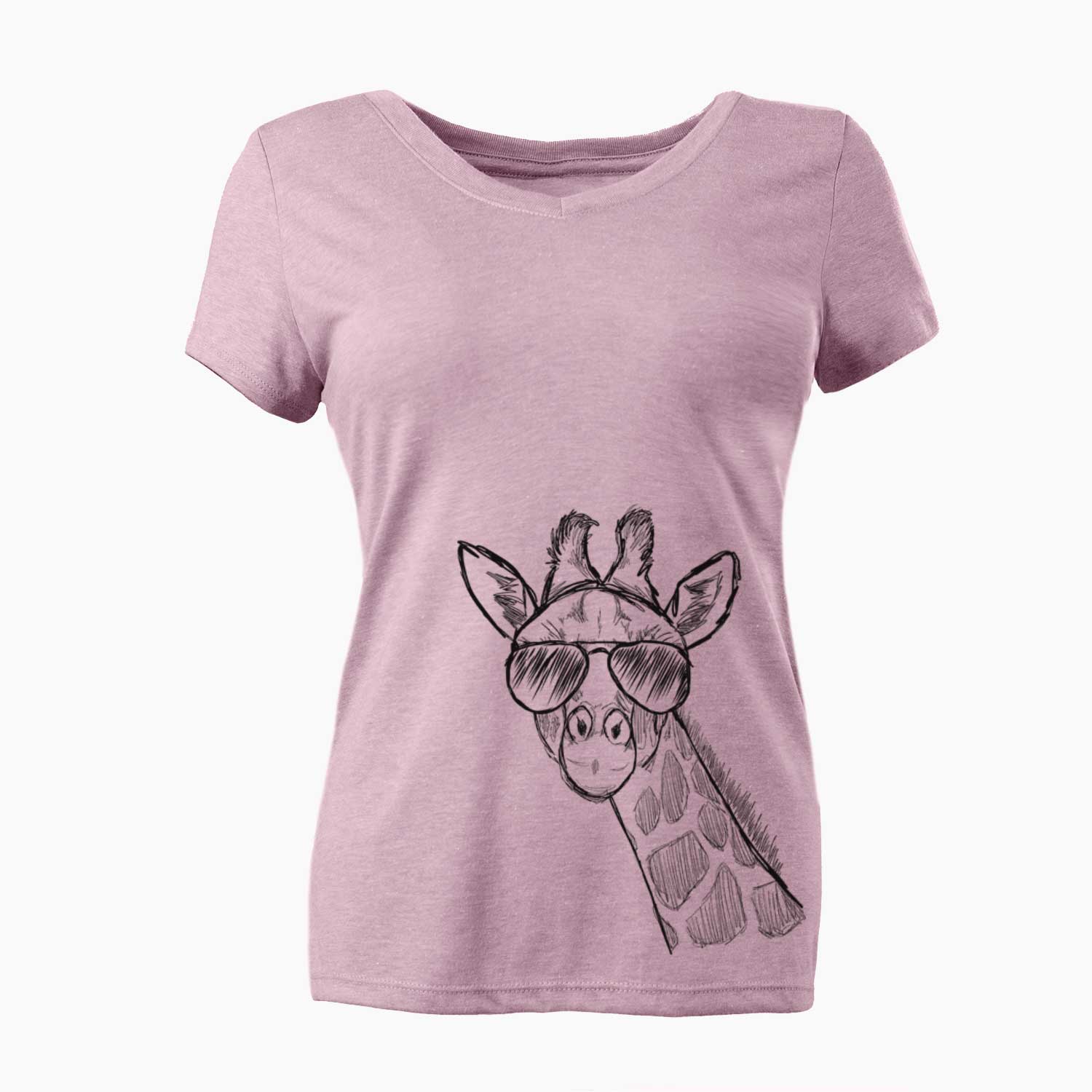 Aviator Cedrick the Giraffe - Women's V-neck Shirt