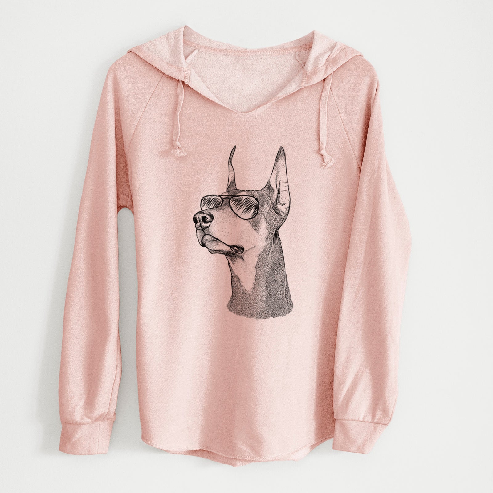 Aviator Cenza the Doberman Pinscher - Cali Wave Hooded Sweatshirt