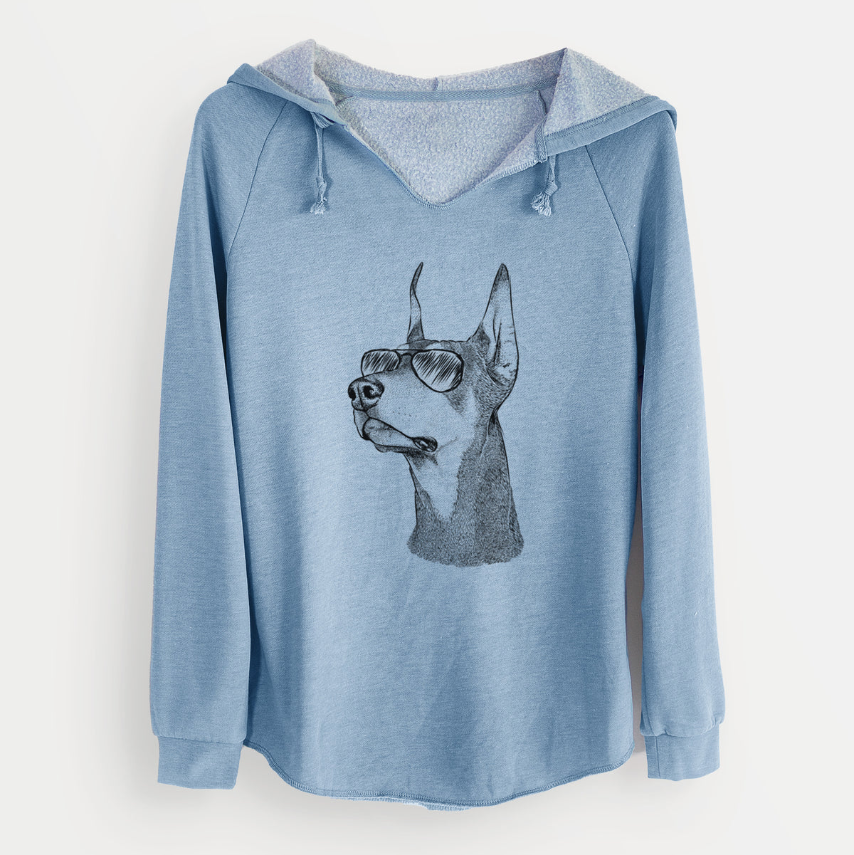 Aviator Cenza the Doberman Pinscher - Cali Wave Hooded Sweatshirt