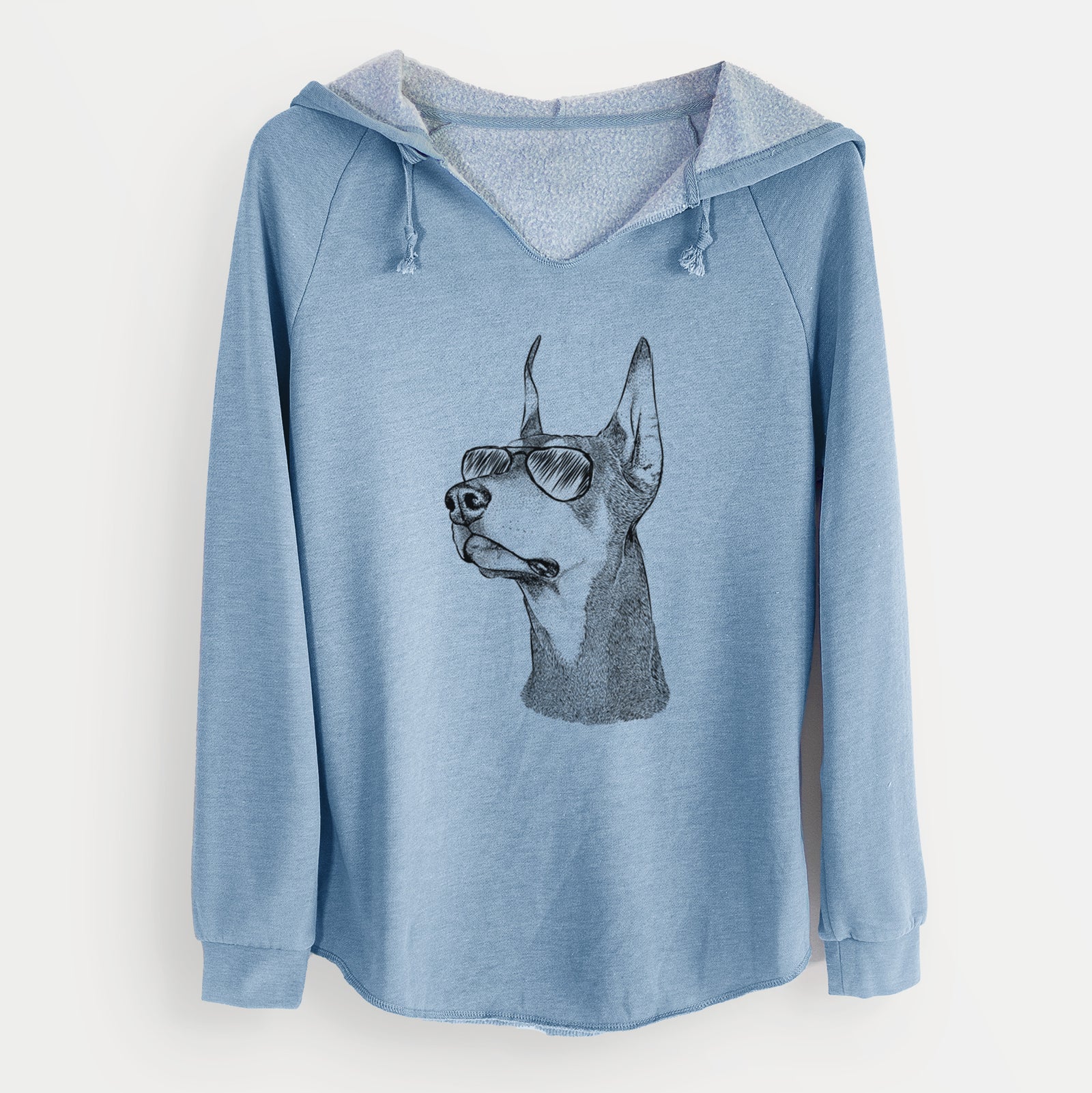 Aviator Cenza the Doberman Pinscher - Cali Wave Hooded Sweatshirt