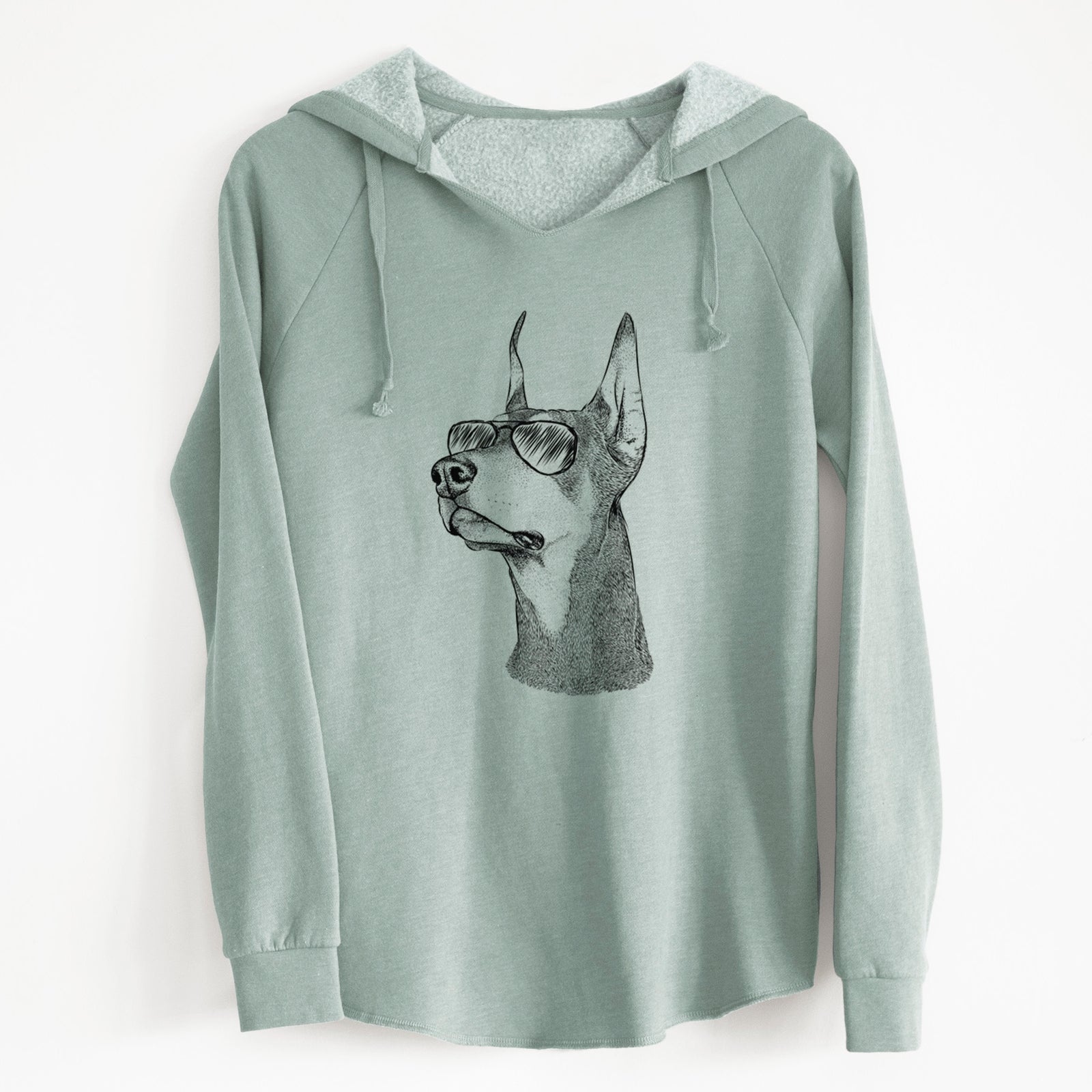 Aviator Cenza the Doberman Pinscher - Cali Wave Hooded Sweatshirt