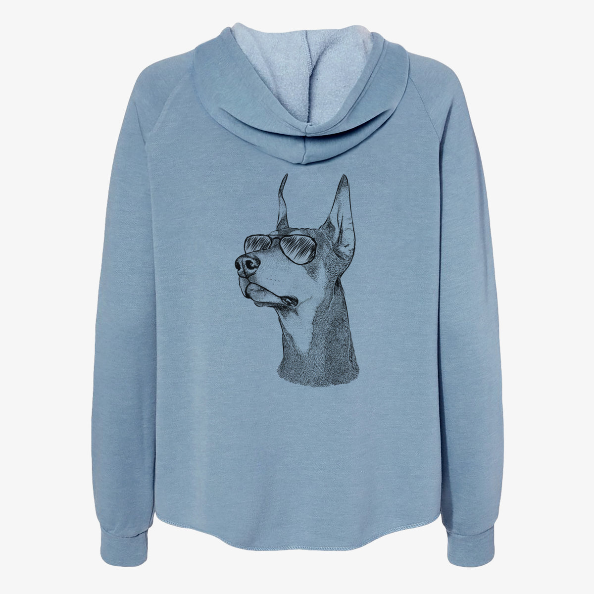 Cenza the Doberman Pinscher - Women's Cali Wave Zip-Up Sweatshirt
