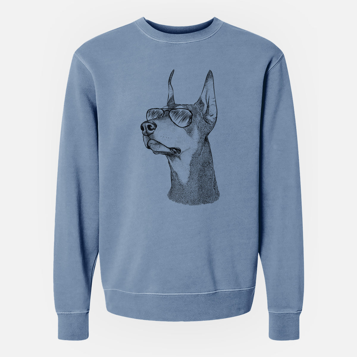 Aviator Cenza the Doberman Pinscher - Unisex Pigment Dyed Crew Sweatshirt