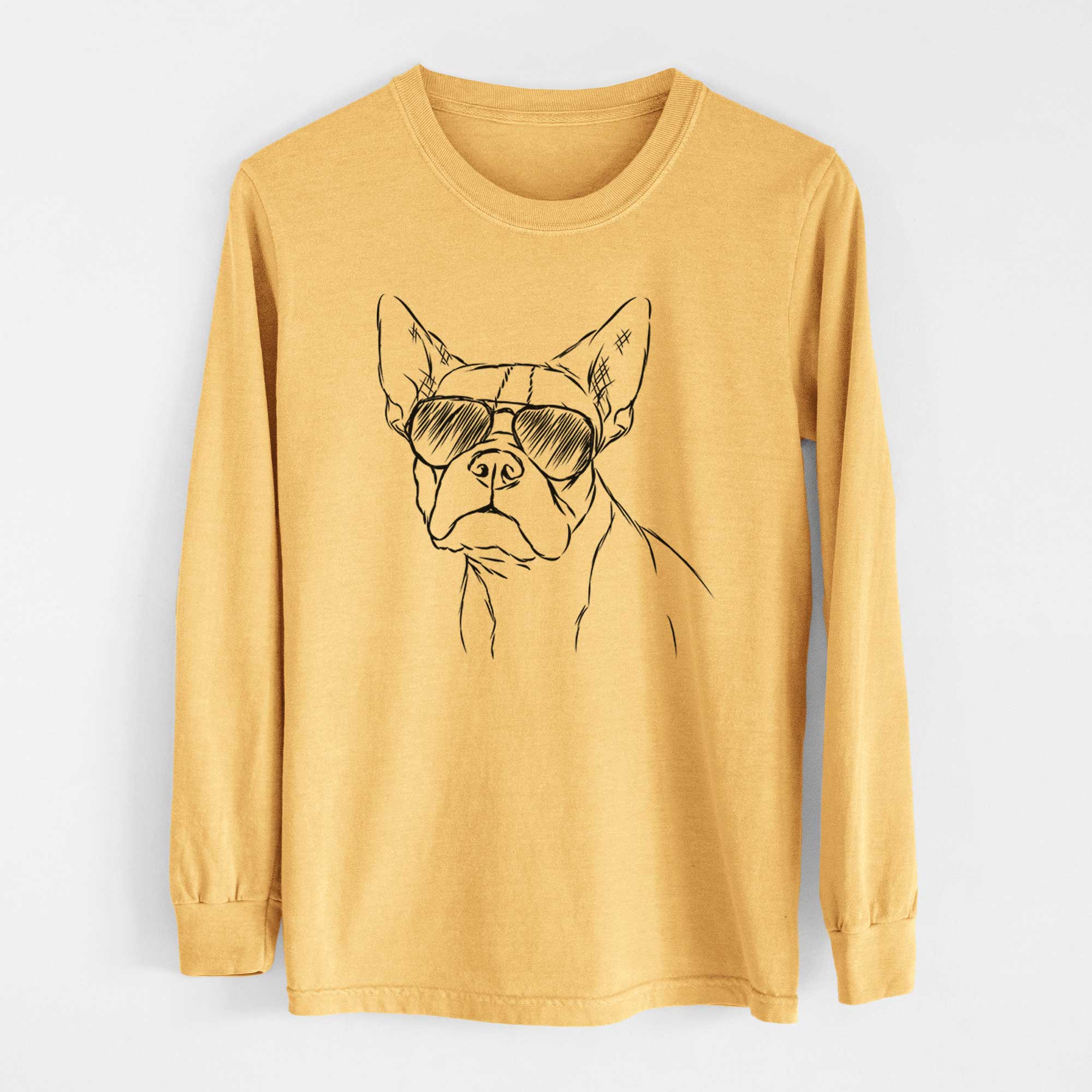 Aviators Charles the Boston Terrier - Heavyweight 100% Cotton Long Sleeve