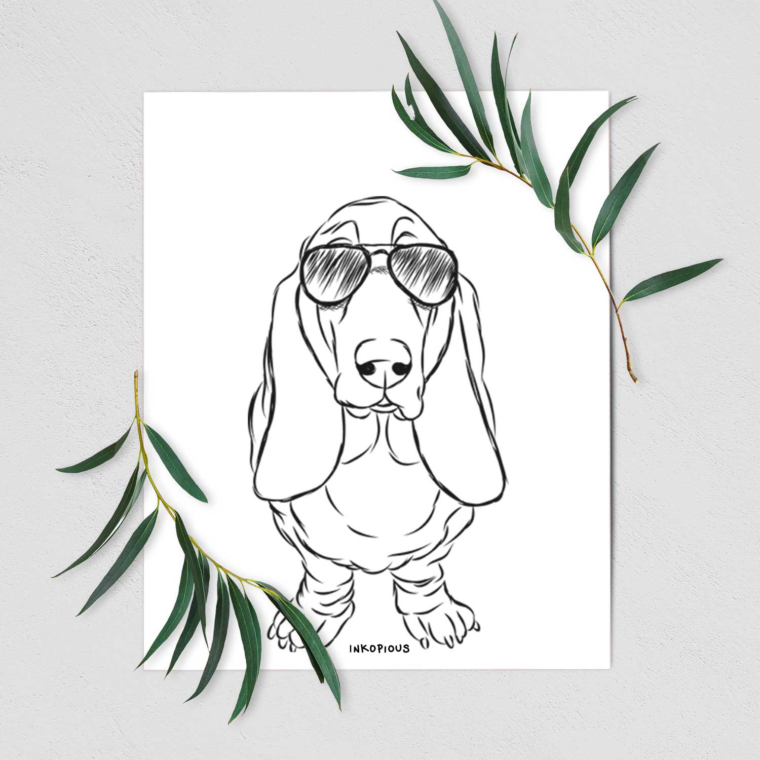 Charlie the Basset Hound Art Print