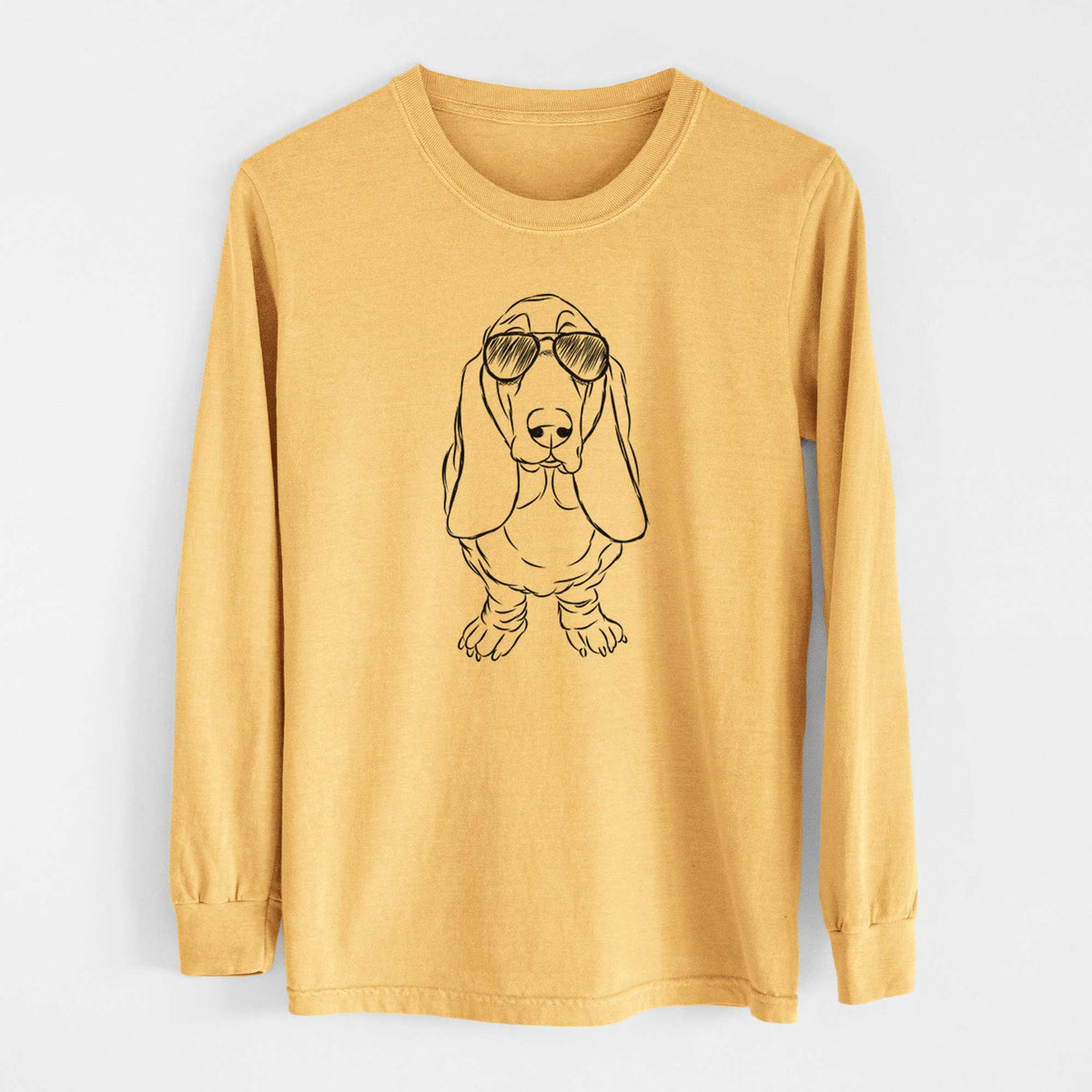 Aviators Charlie the Basset Hound - Heavyweight 100% Cotton Long Sleeve
