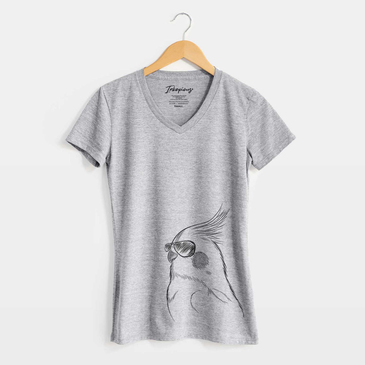 Aviator Charlie the Cockatiel - Women&#39;s V-neck Shirt