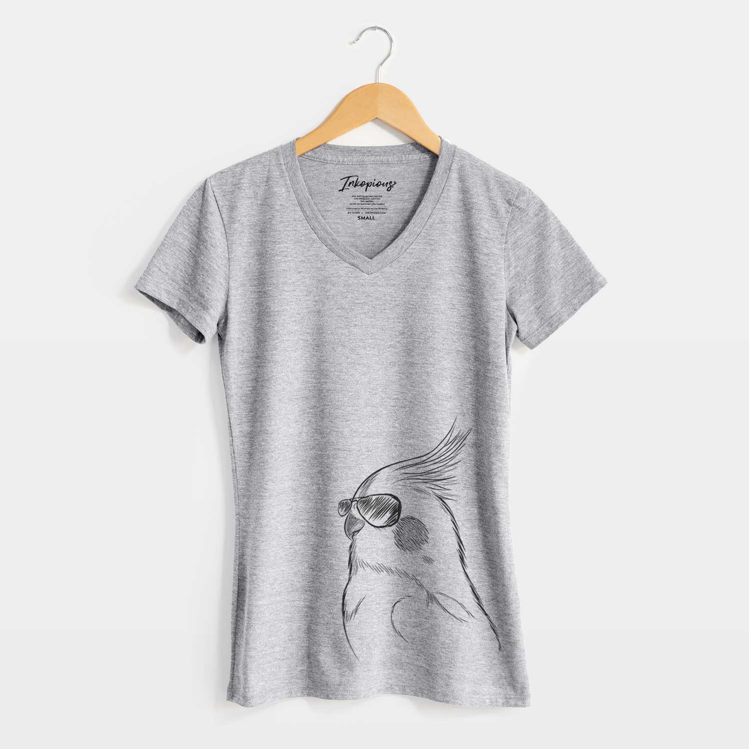 Aviator Charlie the Cockatiel - Women's V-neck Shirt