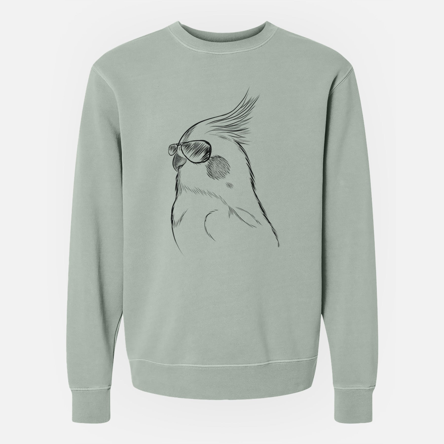 Aviator Charlie the Cockatiel - Unisex Pigment Dyed Crew Sweatshirt