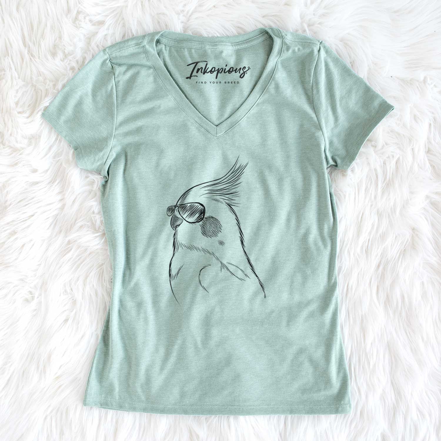 Aviator Charlie the Cockatiel - Women's V-neck Shirt