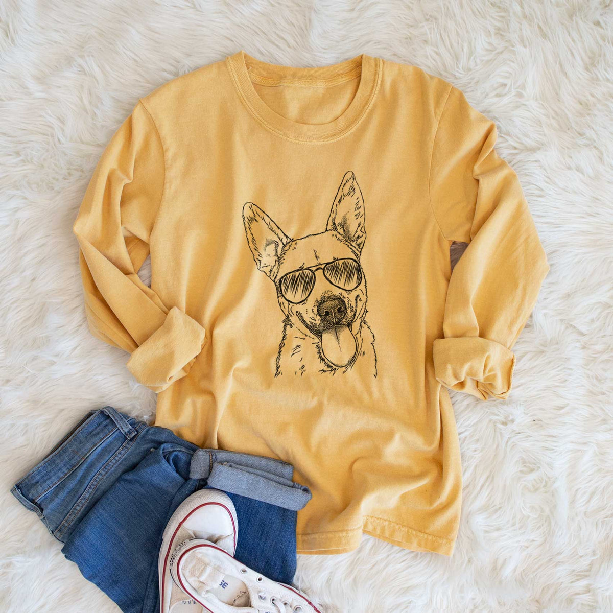 Aviators Charlie the Mixed Breed - Heavyweight 100% Cotton Long Sleeve