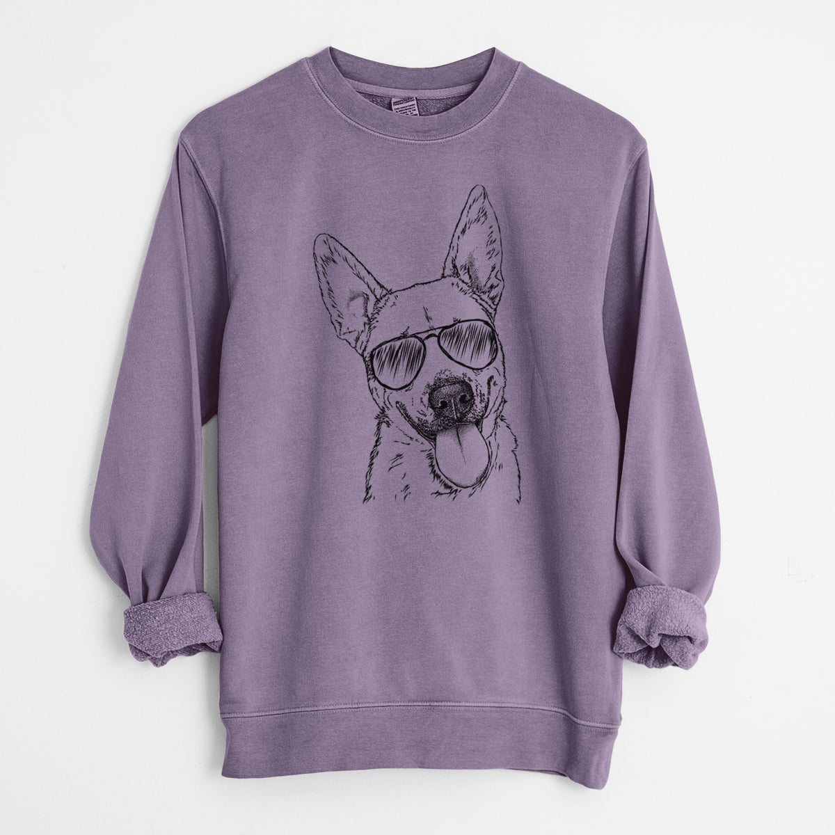 Aviator Charlie the Mixed Breed - Unisex Pigment Dyed Crew Sweatshirt