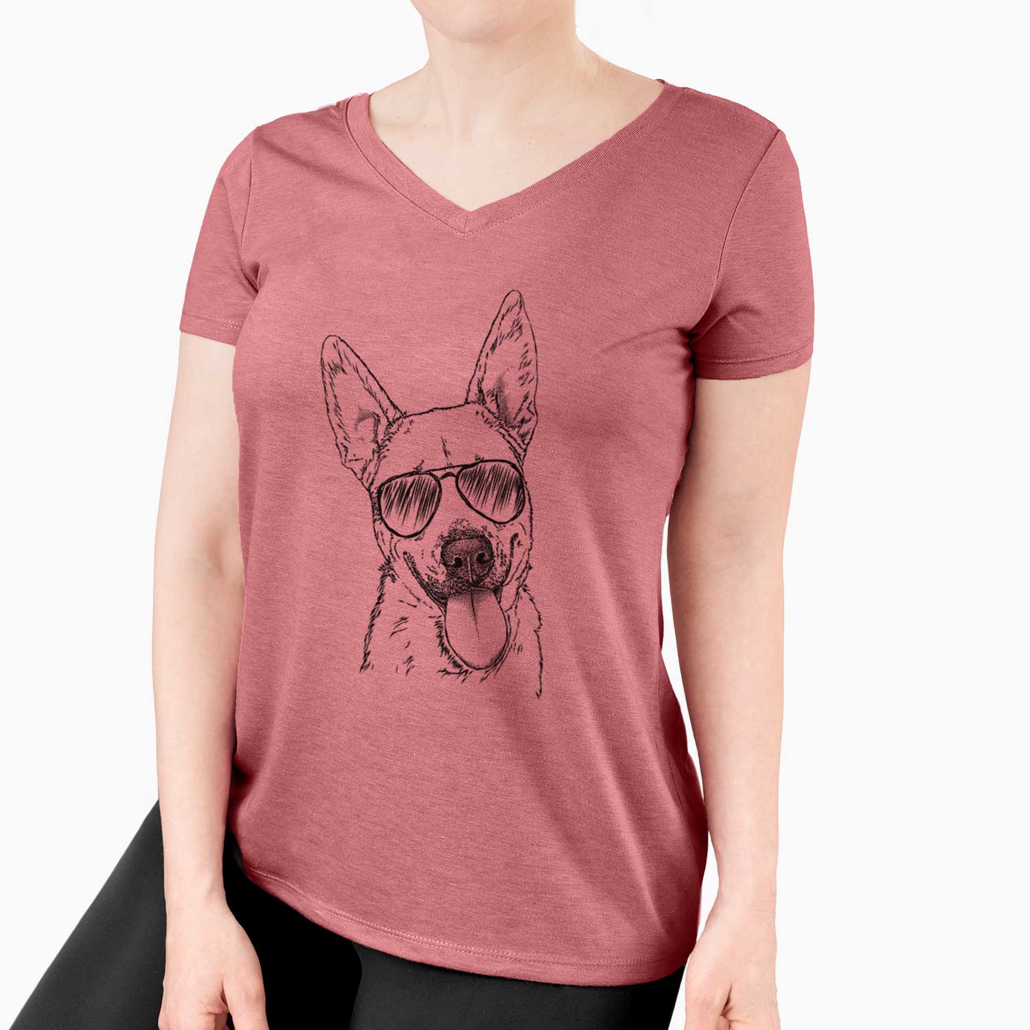 Aviator Charlie the Mixed Breed - Women's V-neck Shirt