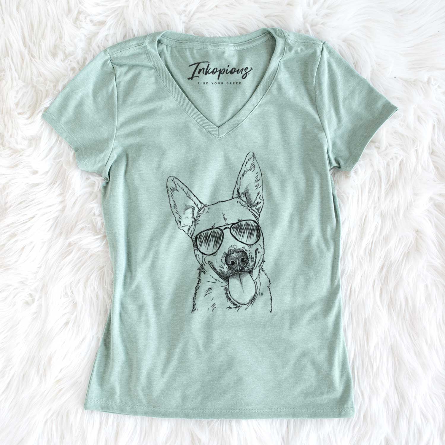 Aviator Charlie the Mixed Breed - Women's V-neck Shirt
