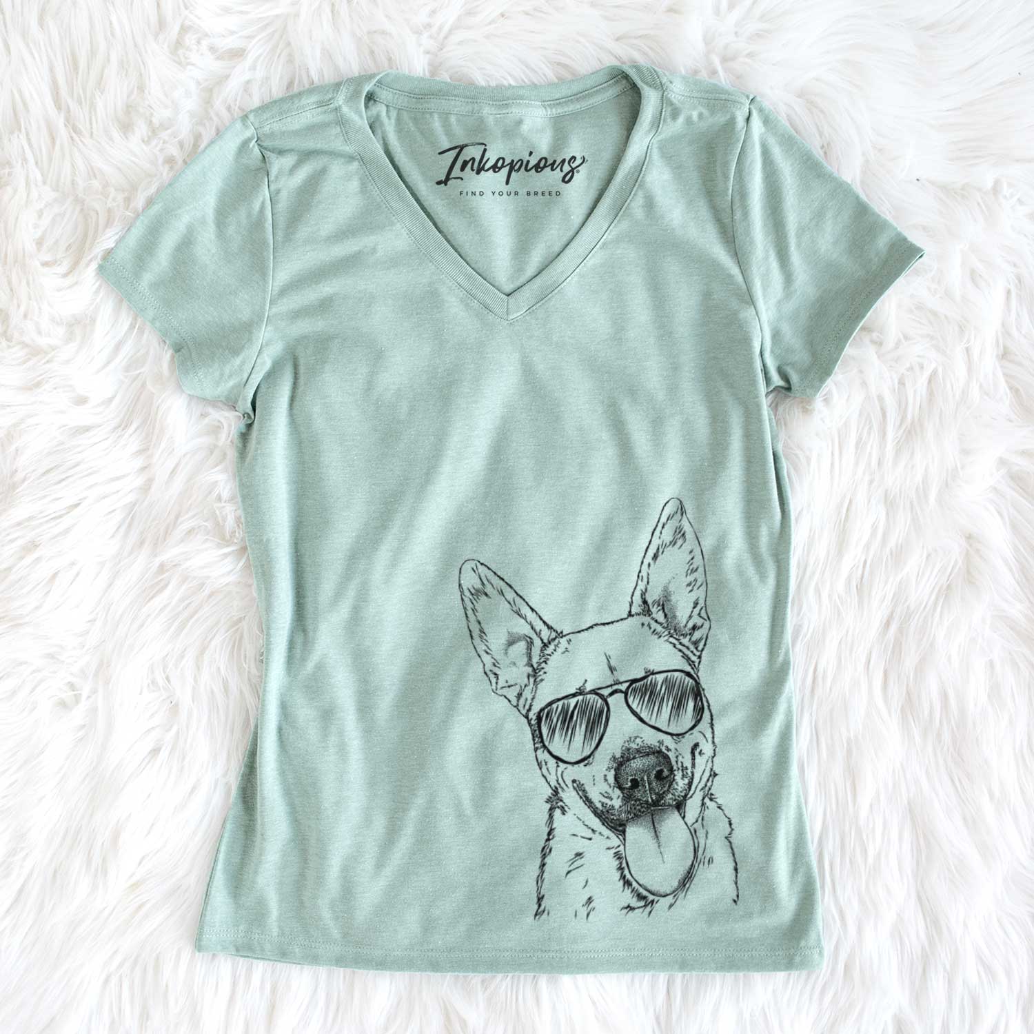 Aviator Charlie the Mixed Breed - Women's V-neck Shirt