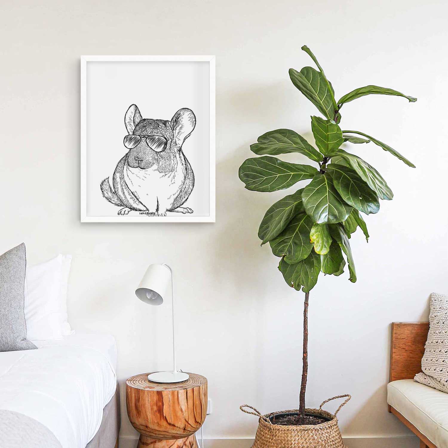 Cheddar the Chinchilla Art Print