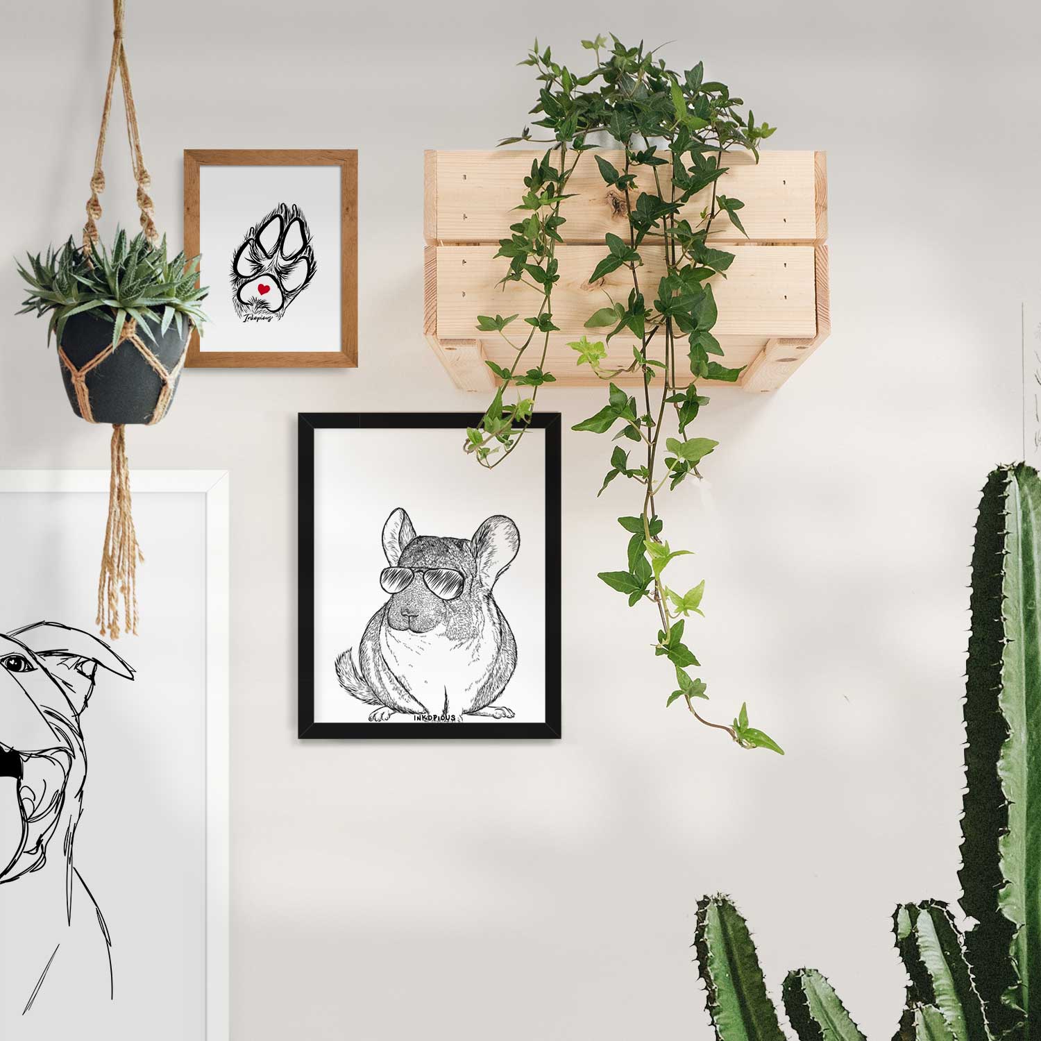 Cheddar the Chinchilla Art Print