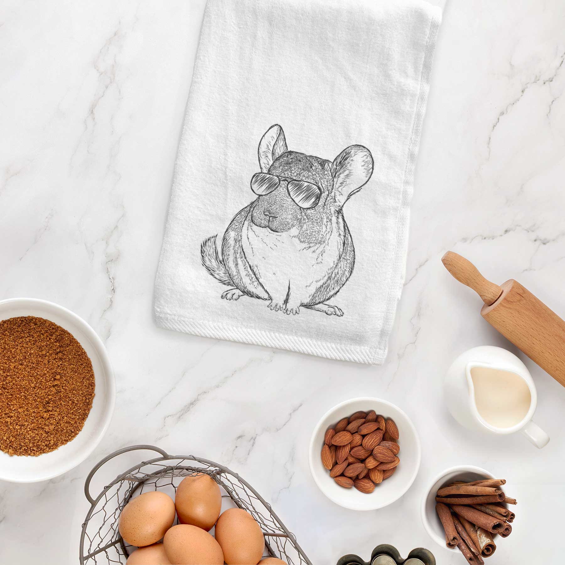 Cheddar the Chinchilla Decorative Hand Towel