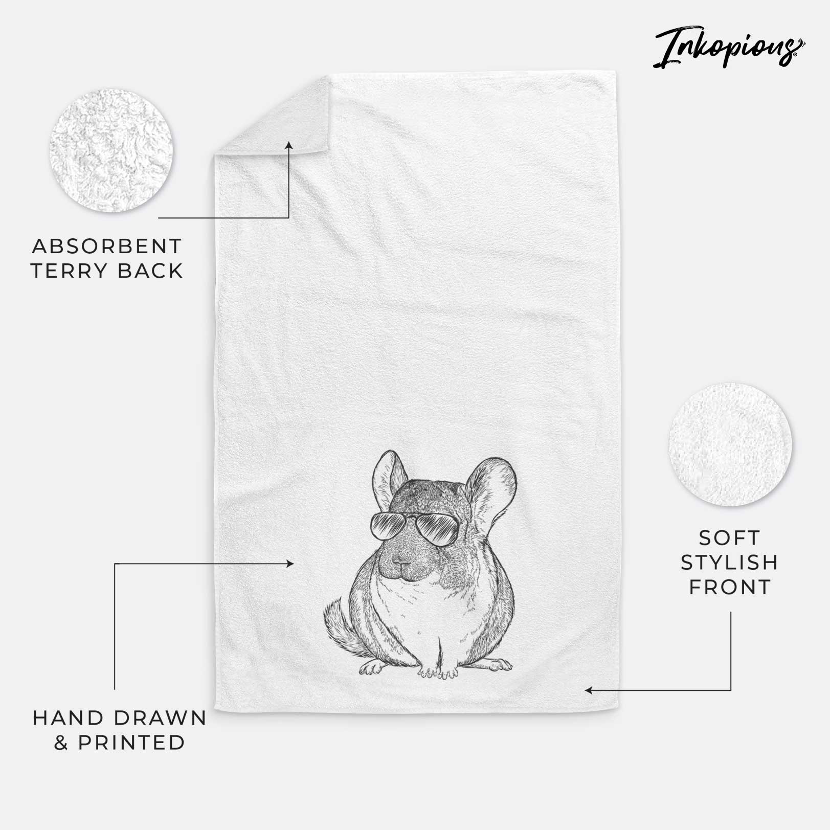 Cheddar the Chinchilla Decorative Hand Towel