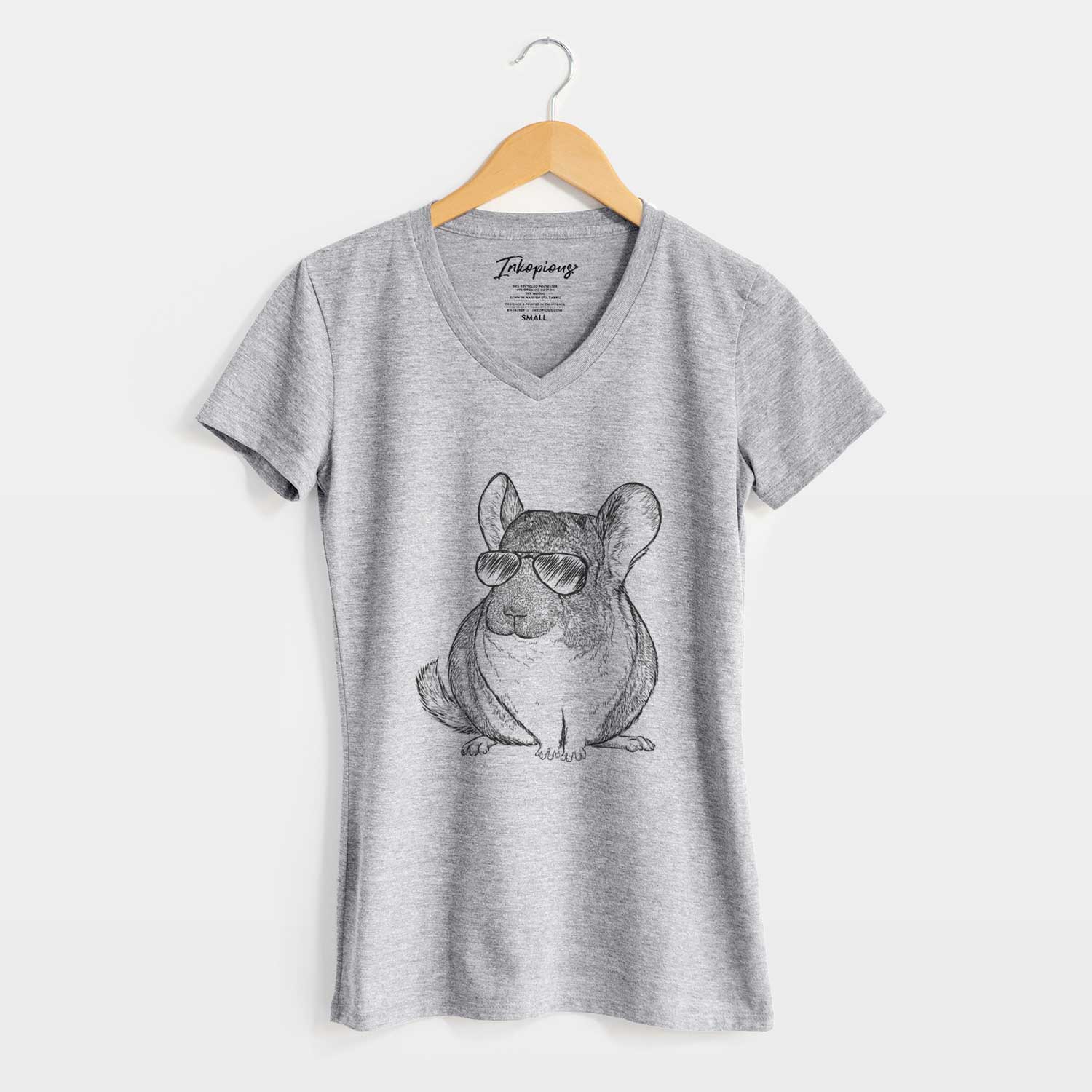 Aviator Cheddar the Chinchilla - Women's V-neck Shirt