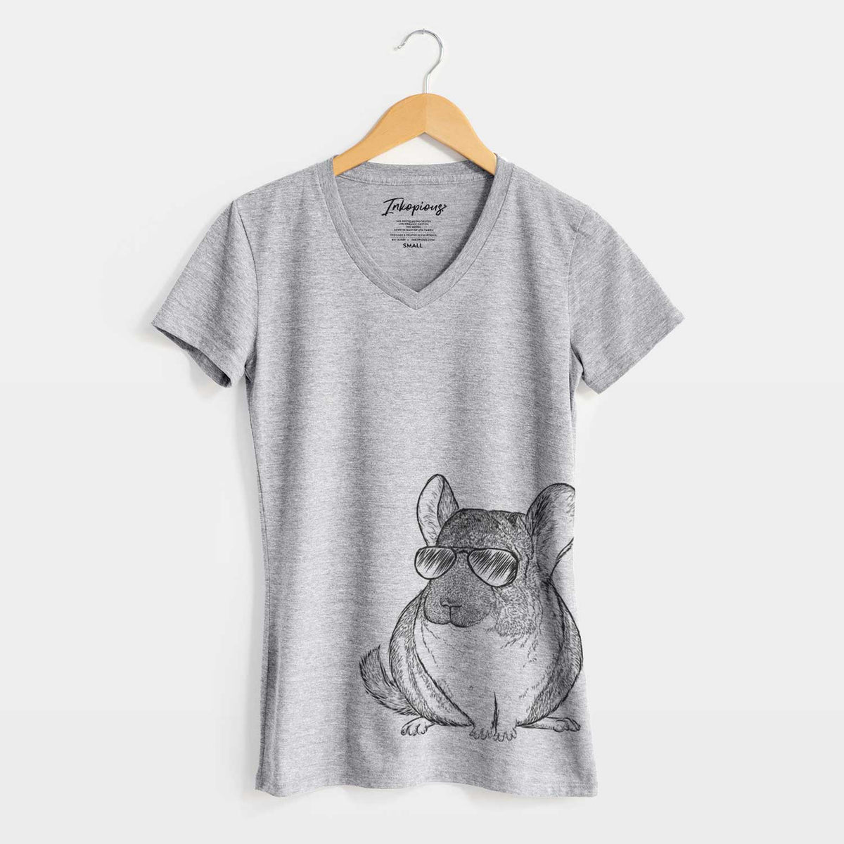 Aviator Cheddar the Chinchilla - Women&#39;s V-neck Shirt