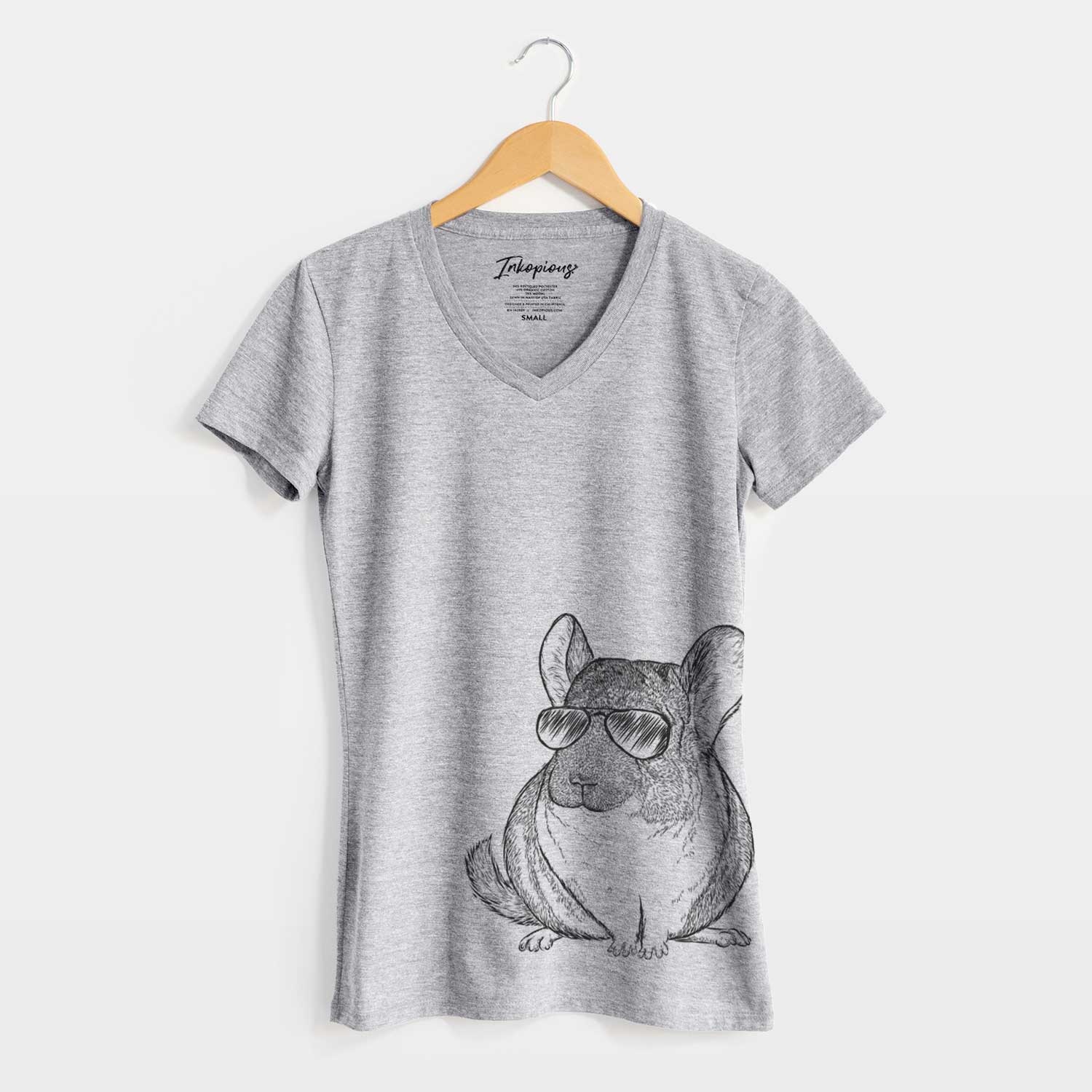 Aviator Cheddar the Chinchilla - Women's V-neck Shirt