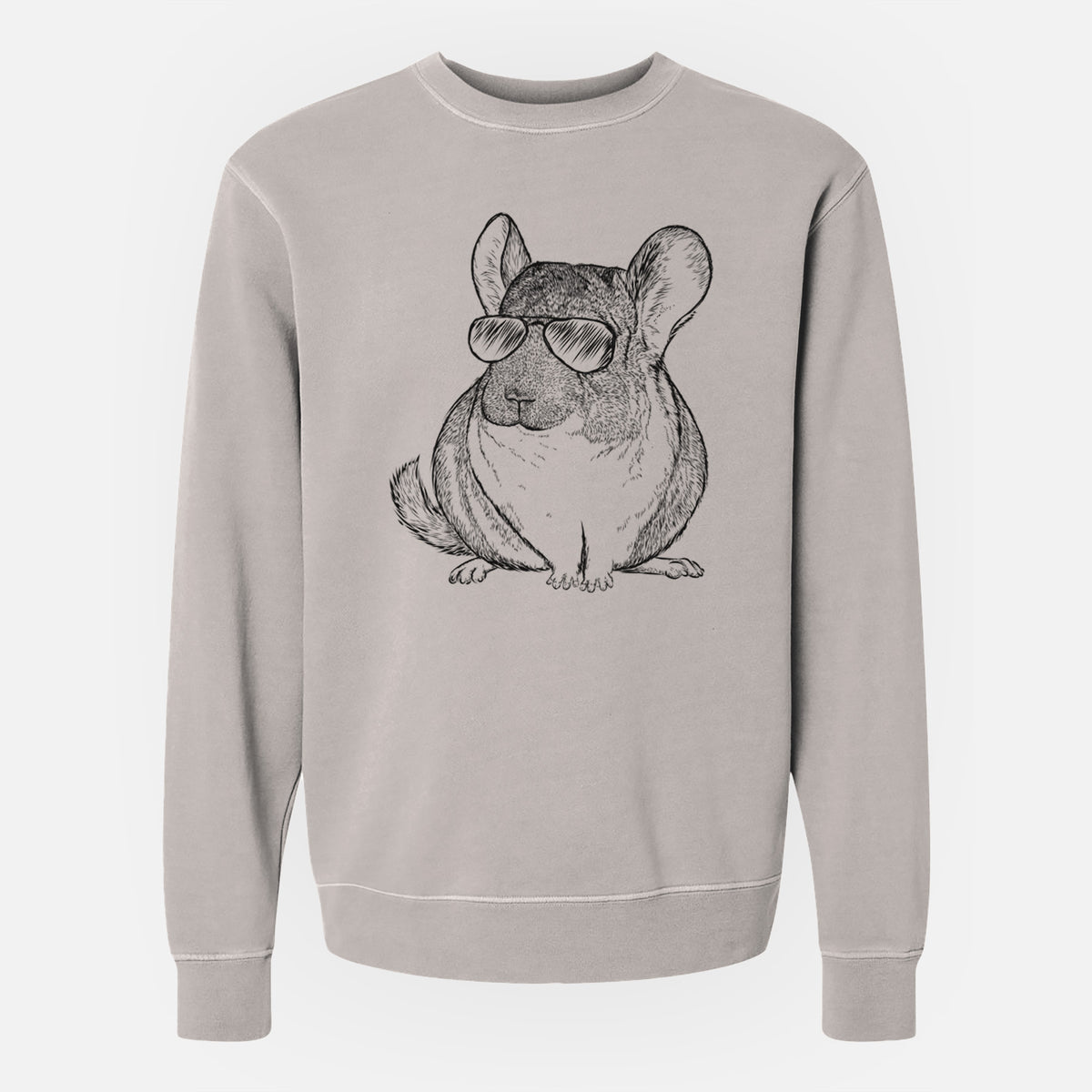 Aviator Cheddar the Chinchilla - Unisex Pigment Dyed Crew Sweatshirt