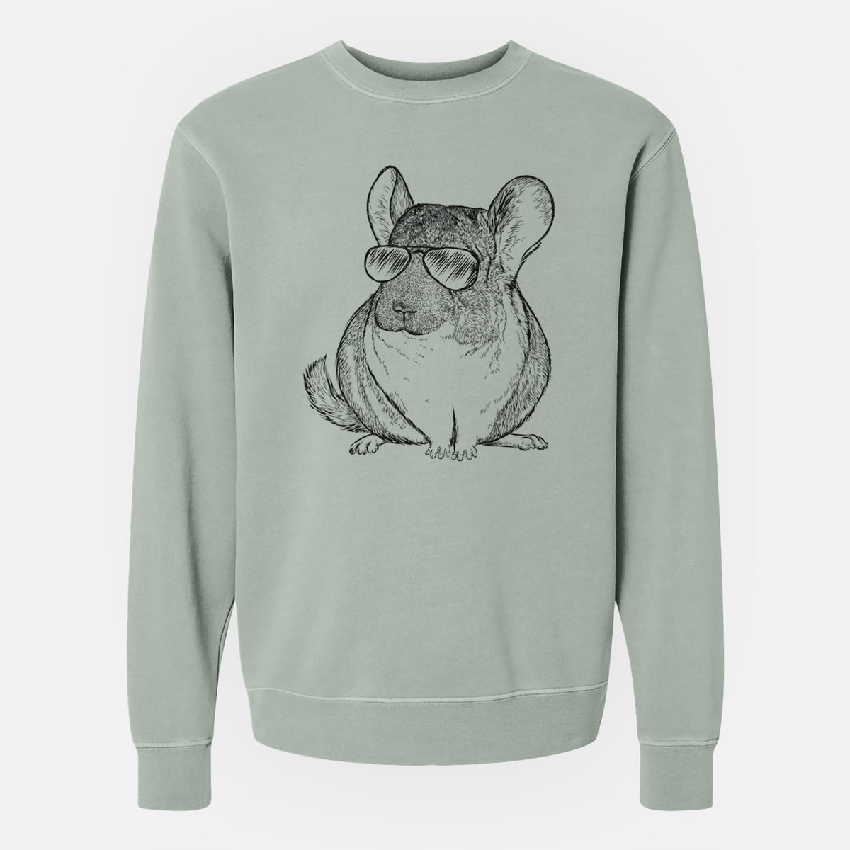 Aviator Cheddar the Chinchilla - Unisex Pigment Dyed Crew Sweatshirt