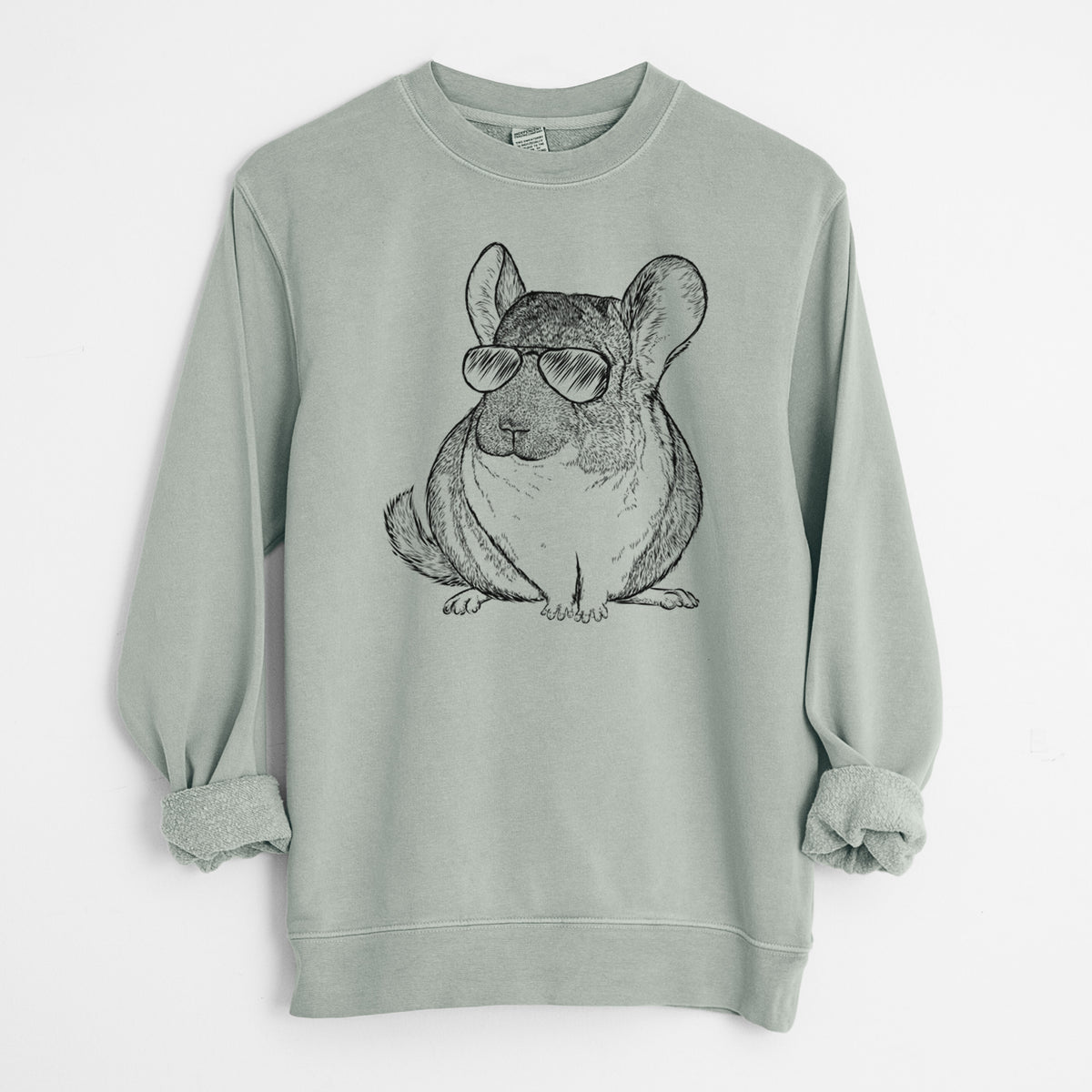 Aviator Cheddar the Chinchilla - Unisex Pigment Dyed Crew Sweatshirt