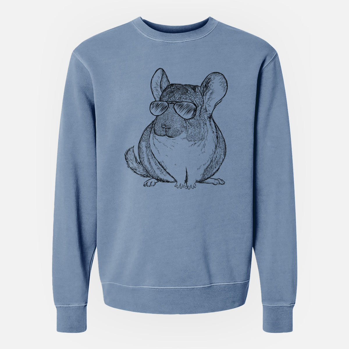 Aviator Cheddar the Chinchilla - Unisex Pigment Dyed Crew Sweatshirt