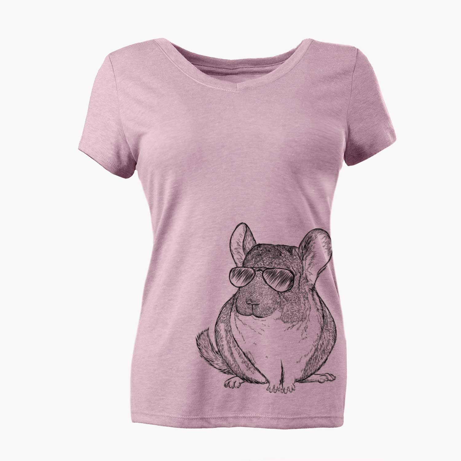 Aviator Cheddar the Chinchilla - Women's V-neck Shirt