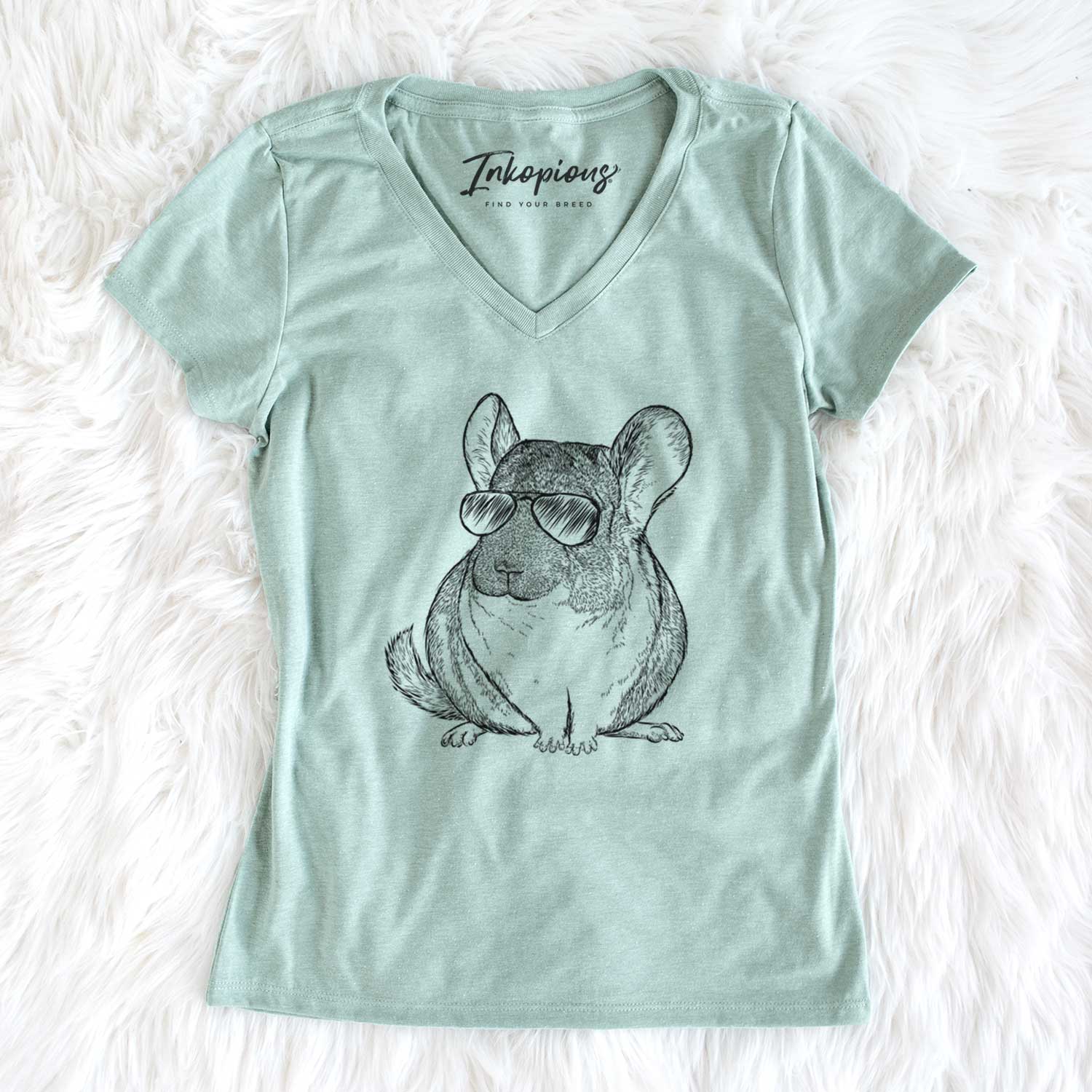 Aviator Cheddar the Chinchilla - Women's V-neck Shirt