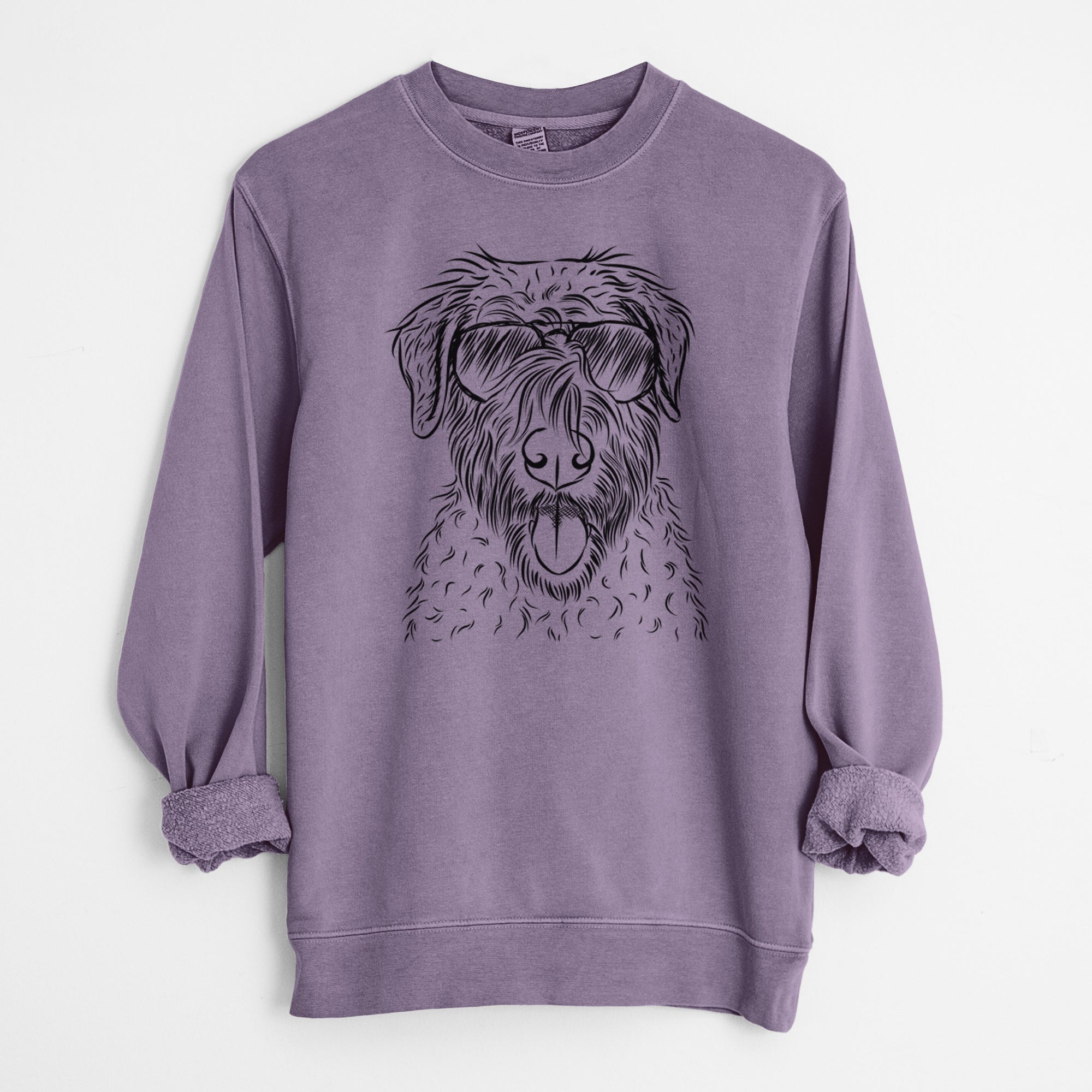 Aviator Chester the Soft Coated Wheaten Terrier - Unisex Pigment Dyed Crew Sweatshirt