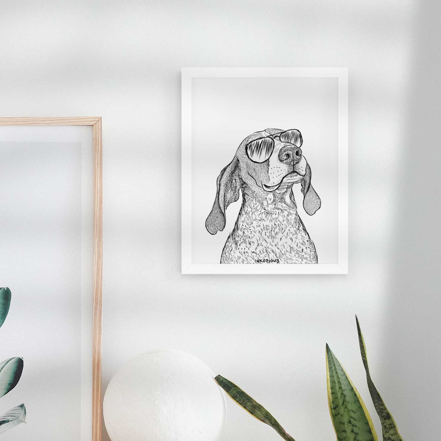 Chester the Red Tick Coonhound Art Print