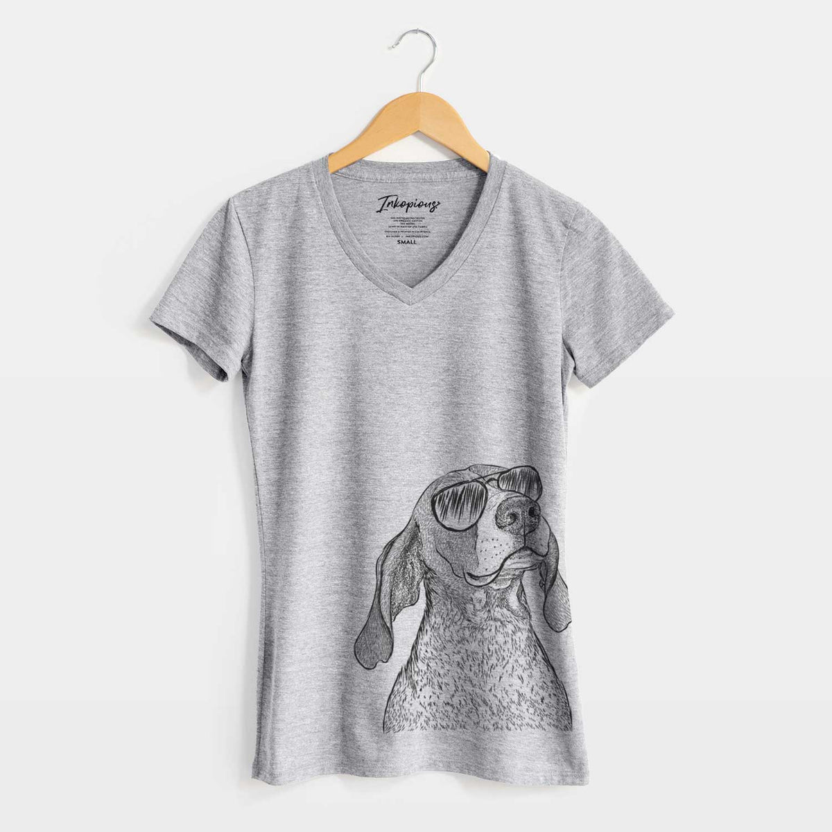 Aviator Chester the Red Tick Coonhound - Women&#39;s V-neck Shirt