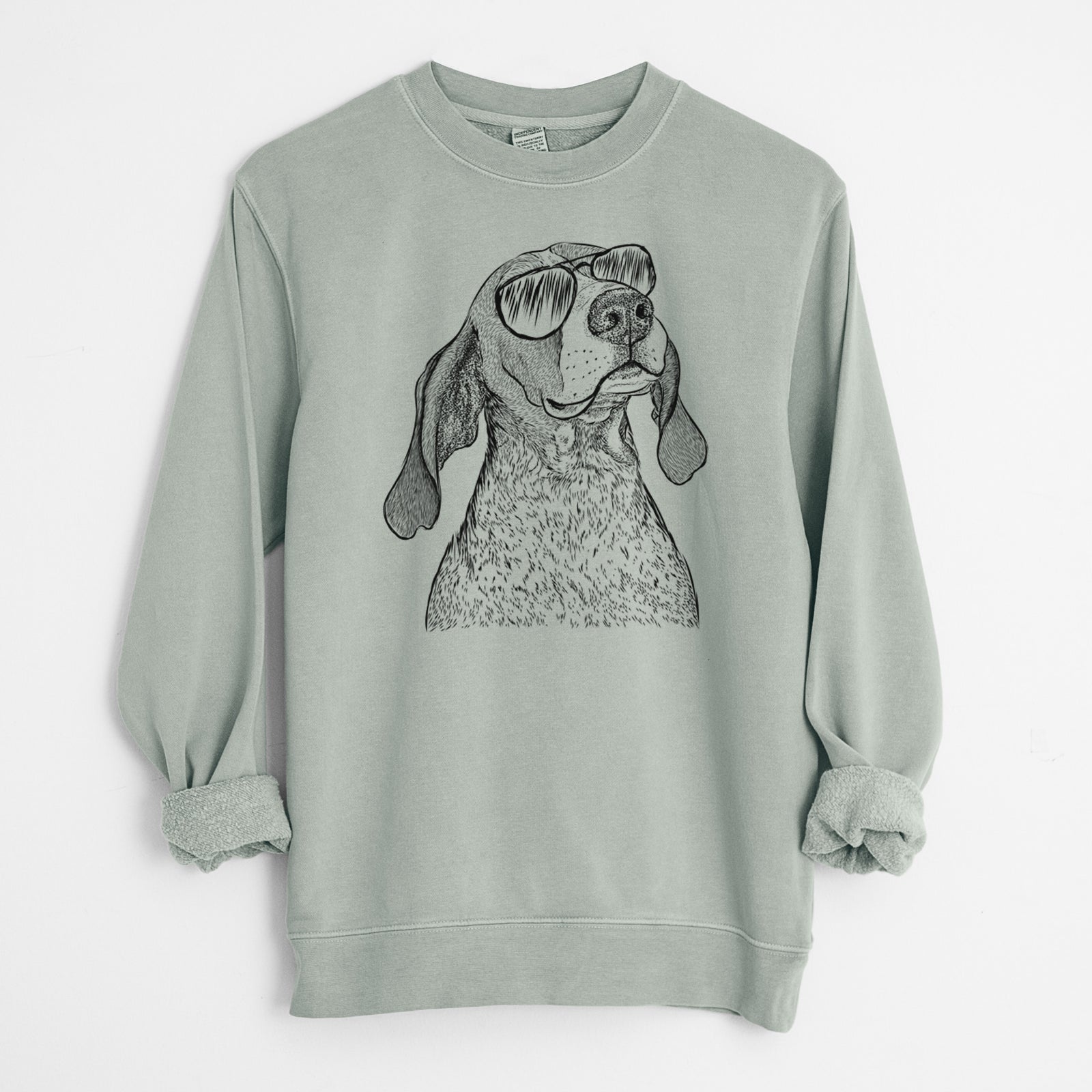 Aviator Chester the Red Tick Coonhound - Unisex Pigment Dyed Crew Sweatshirt