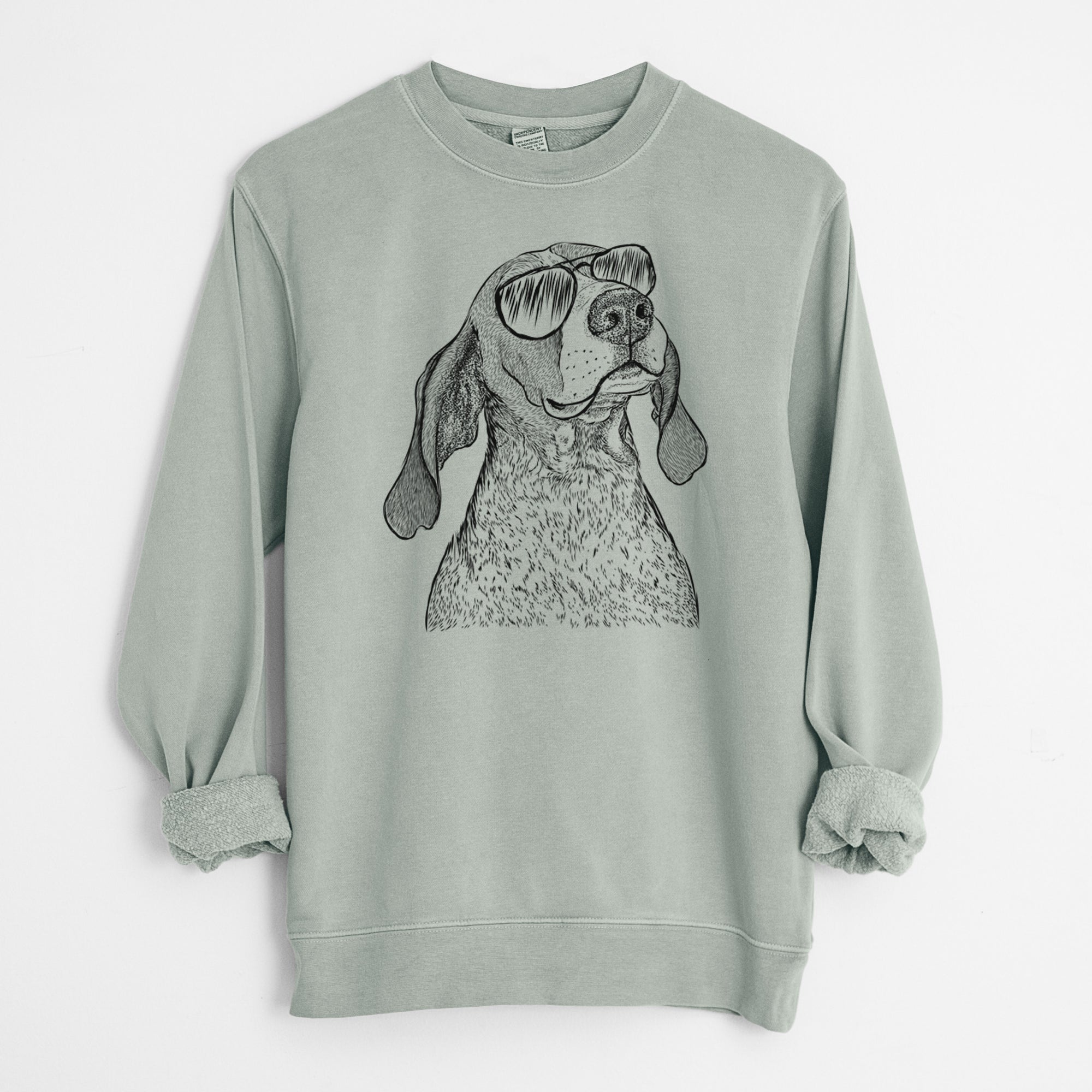 Aviator Chester the Red Tick Coonhound - Unisex Pigment Dyed Crew Sweatshirt