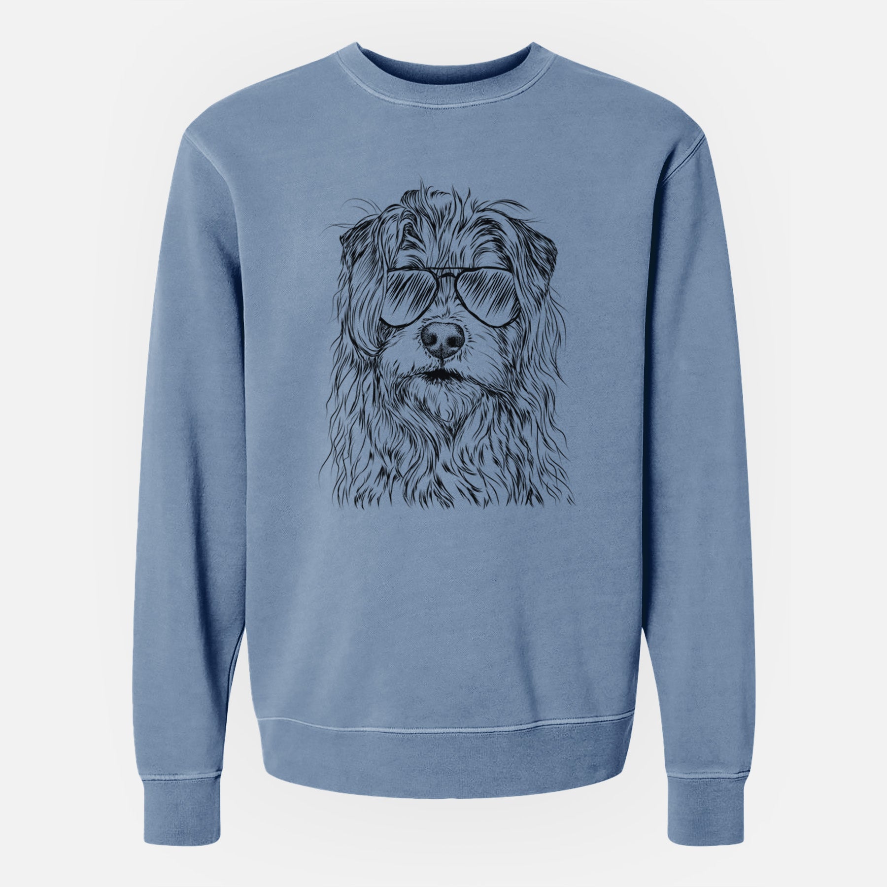 Aviator Chester the Terrier Mix - Unisex Pigment Dyed Crew Sweatshirt