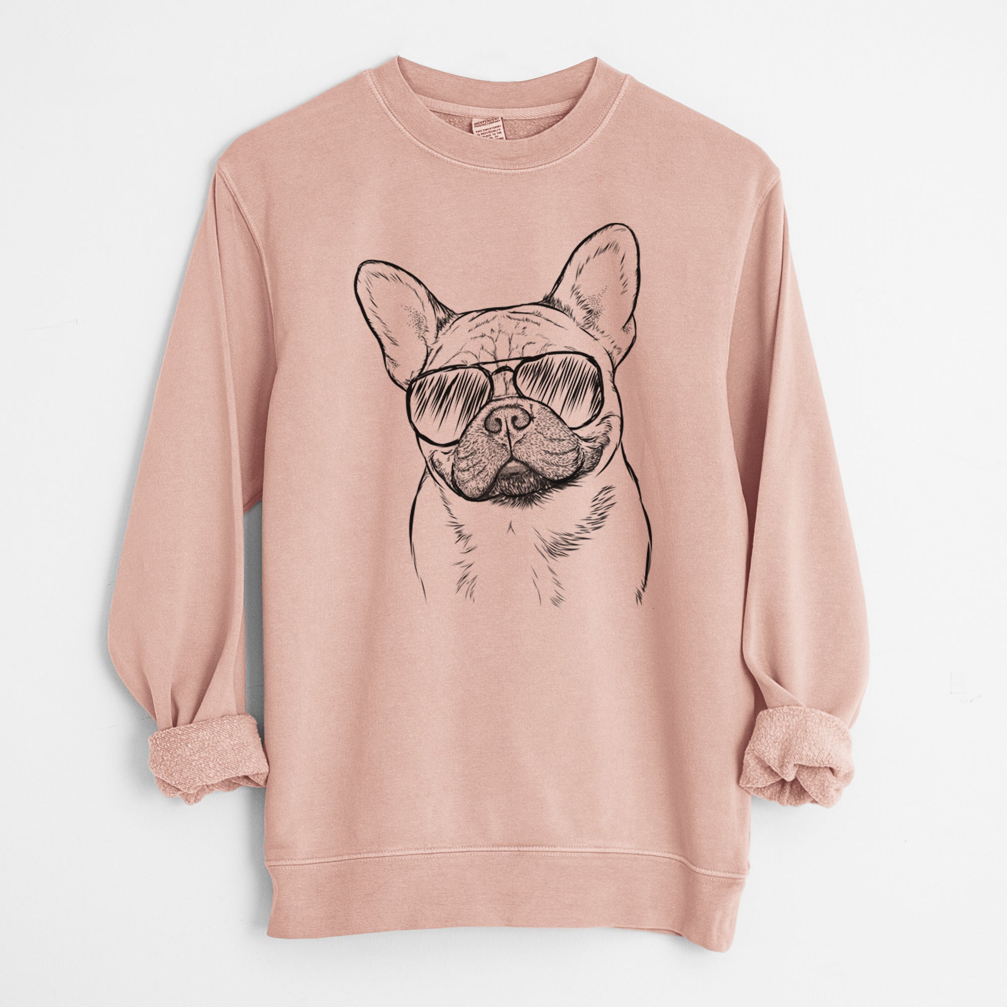 Aviator Chew Chew the French Bulldog - Unisex Pigment Dyed Crew Sweatshirt