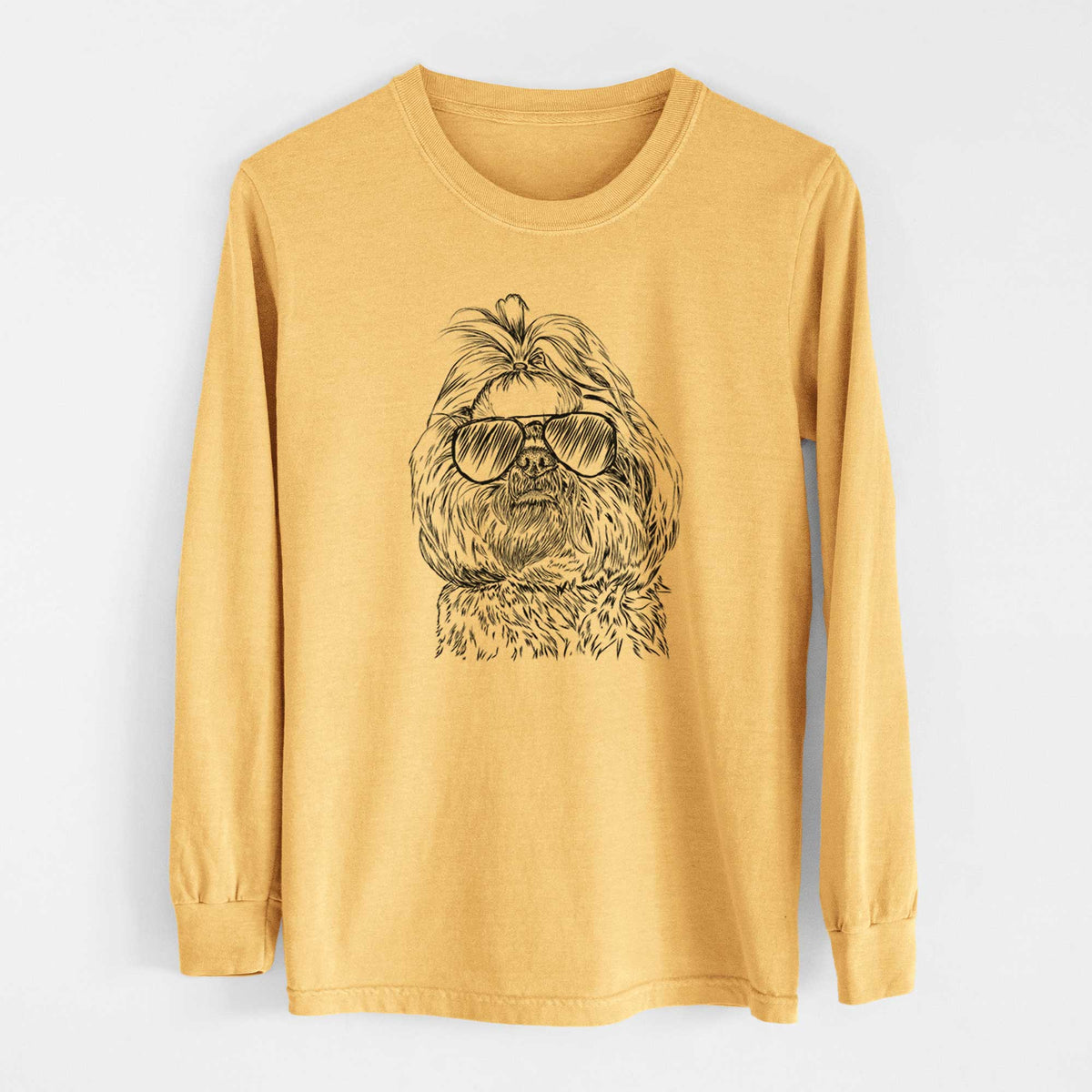 Aviators Chewie the Shih Tzu - Heavyweight 100% Cotton Long Sleeve